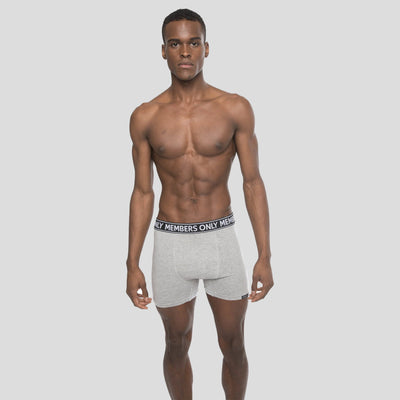 Members Only Men's 3PK Cotton Spandex Boxer Brief - Black/White/Grey Briefs Members Only 