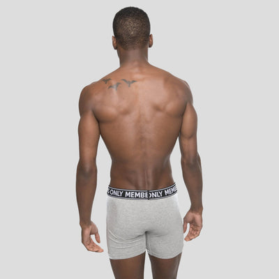 Members Only Men's 3PK Cotton Spandex Boxer Brief - Black/White/Grey Briefs Members Only 