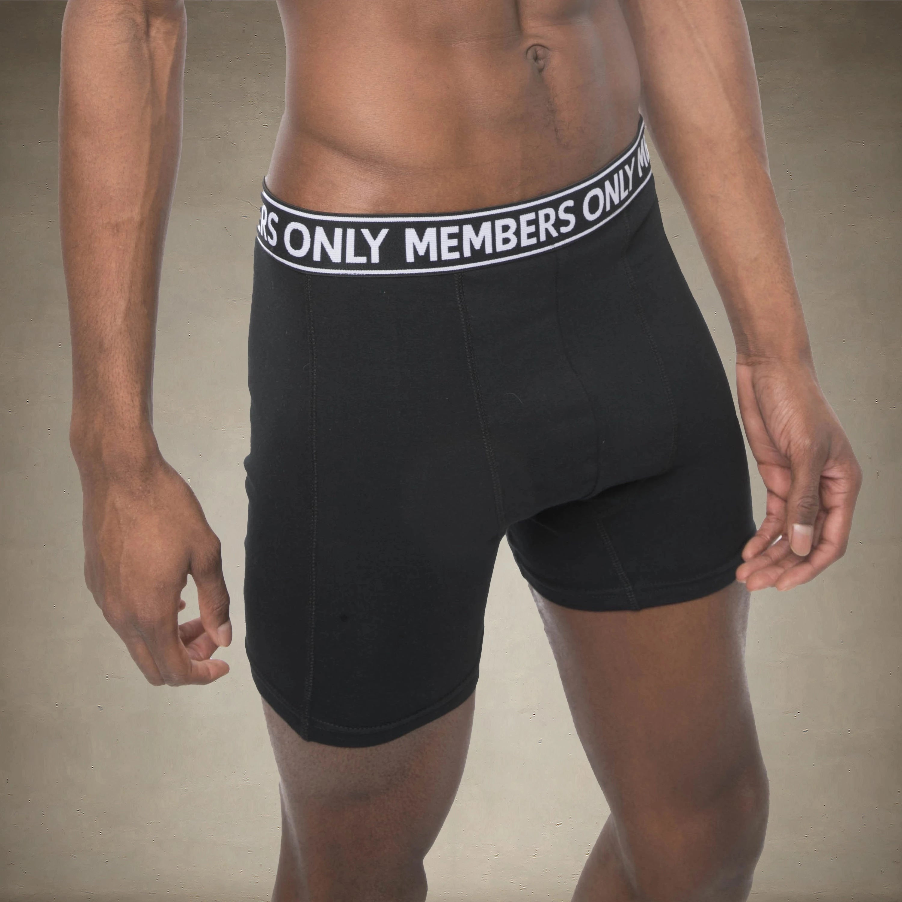 Men's 3PK Cotton Spandex Boxer Brief - Black - FINAL SALE Briefs Members Only® 