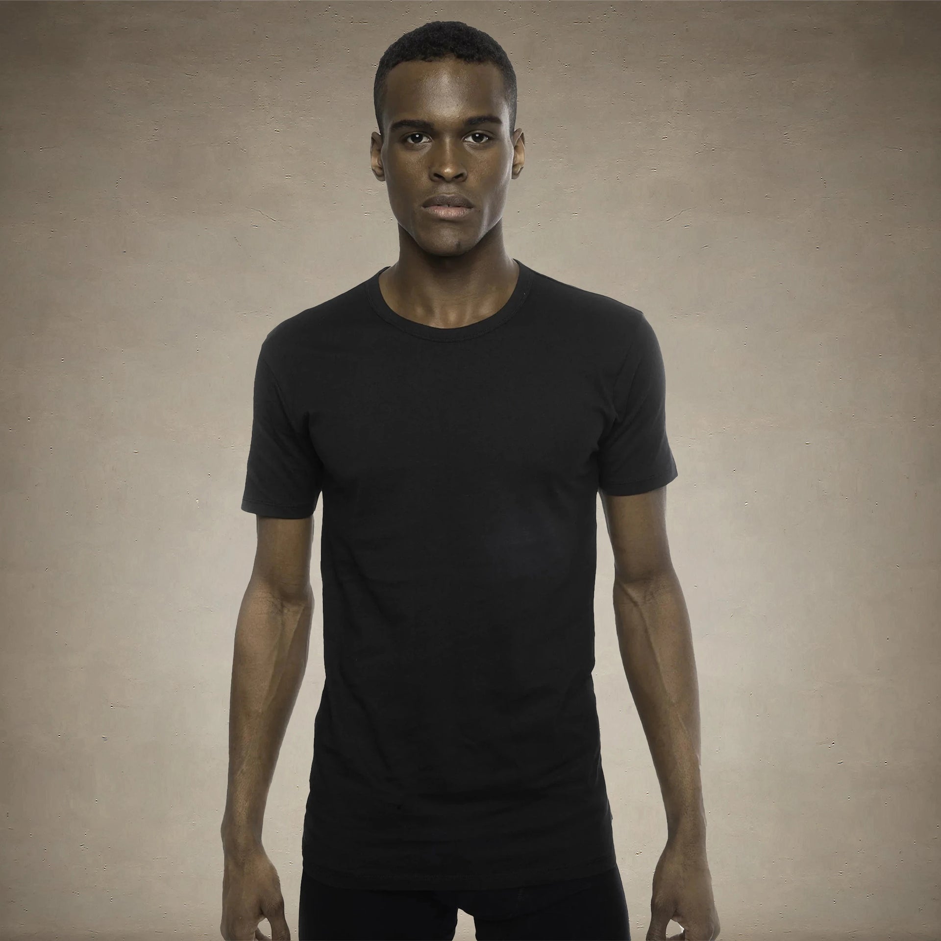 3 Pack Cotton Black Crew Neck T-Shirt