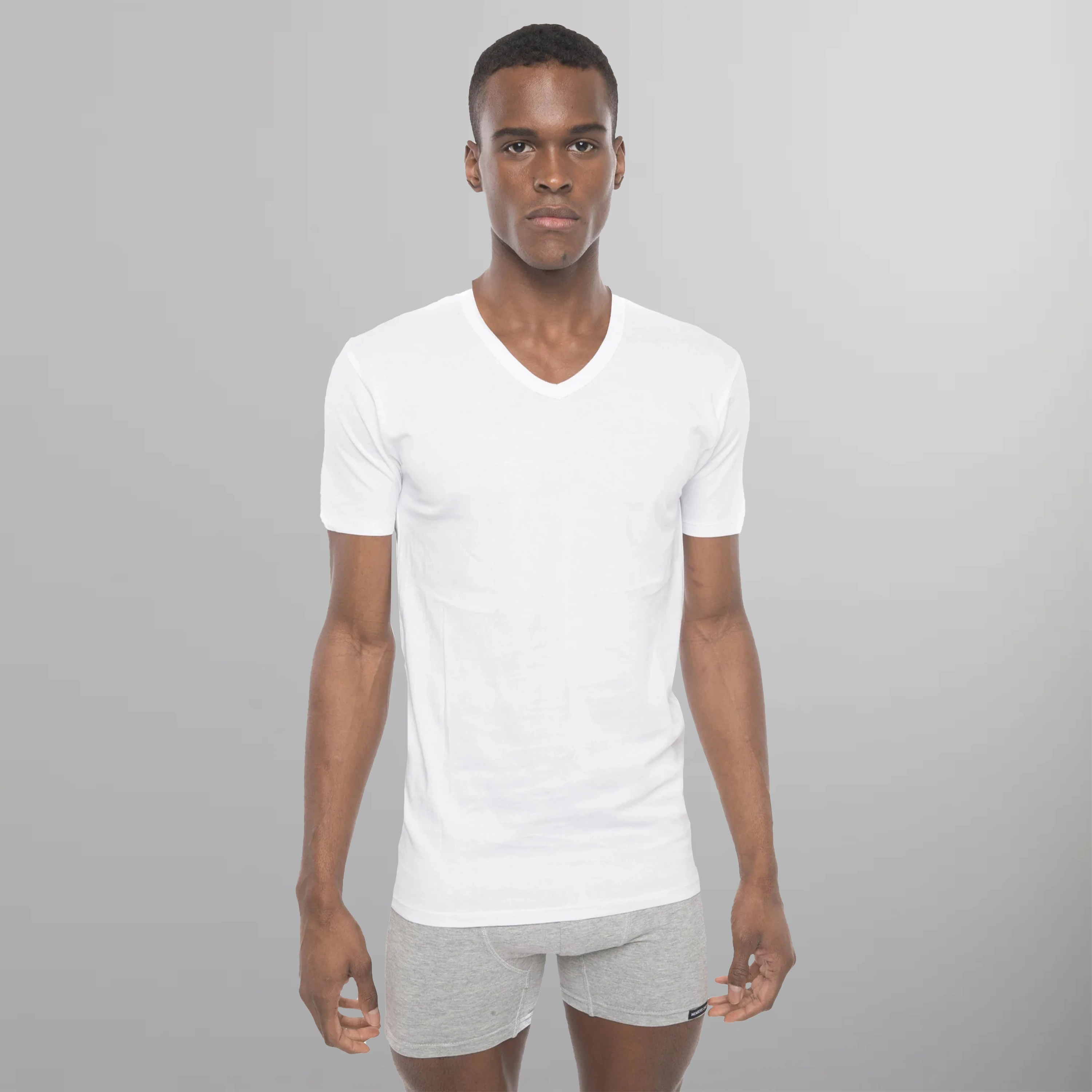 Men's 3PK Cotton V-Neck T-Shirt - White - FINAL SALE Men's Sleep Shirt Members Only White SMALL 