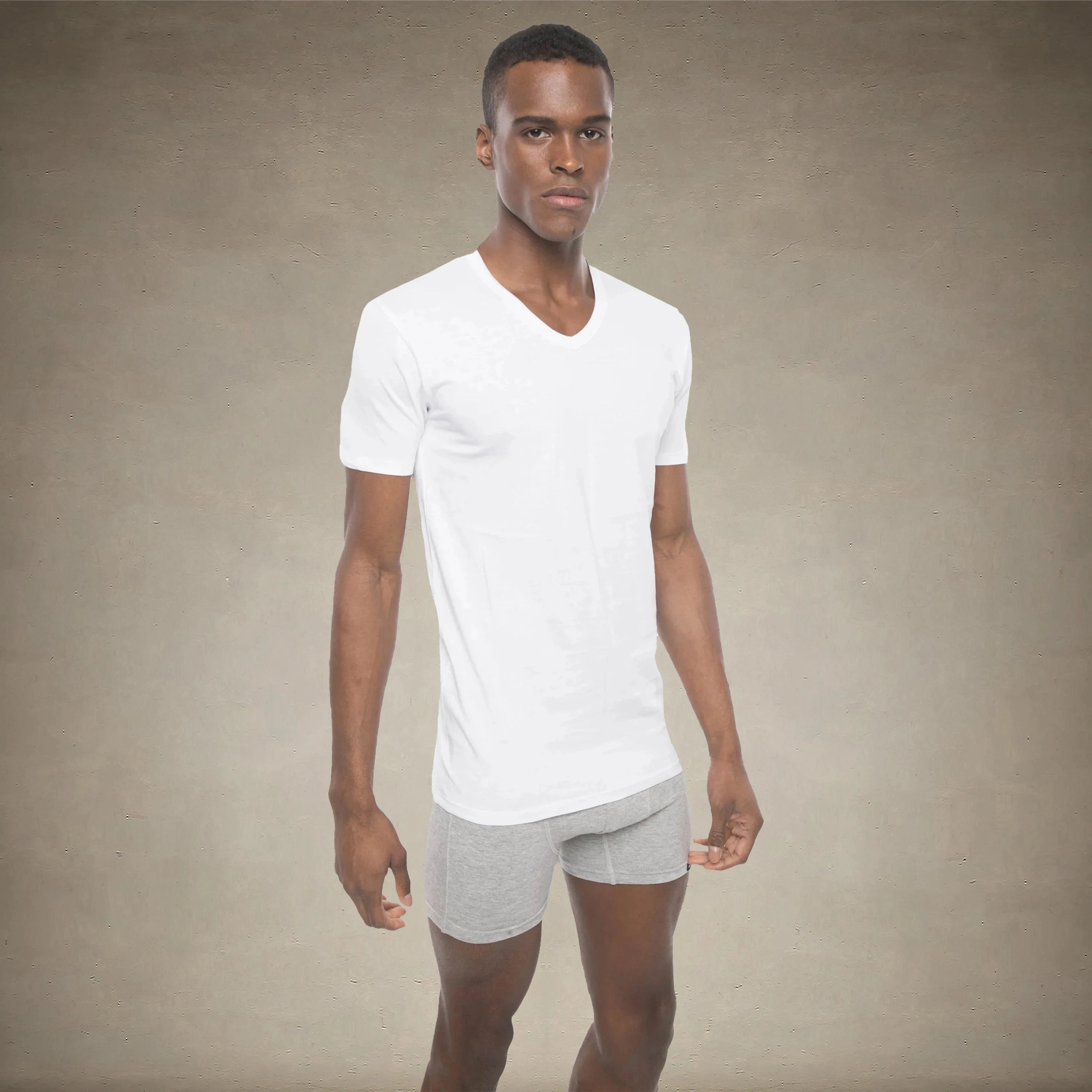 Men's 3PK Cotton V-Neck T-Shirt - White - FINAL SALE Men's Sleep Shirt Members Only® 