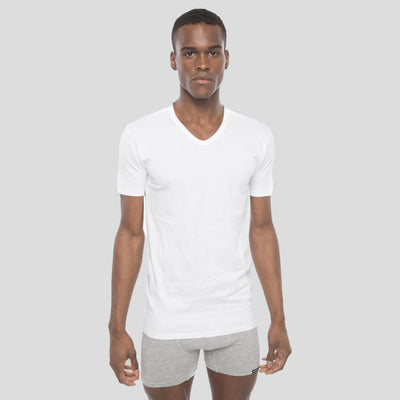 Members Only Men's 3PK Cotton V-Neck T-Shirt - White Men's Sleep Shirt Members Only 