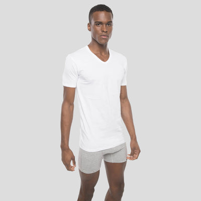 Members Only Men's 3PK Cotton V-Neck T-Shirt - White Men's Sleep Shirt Members Only 