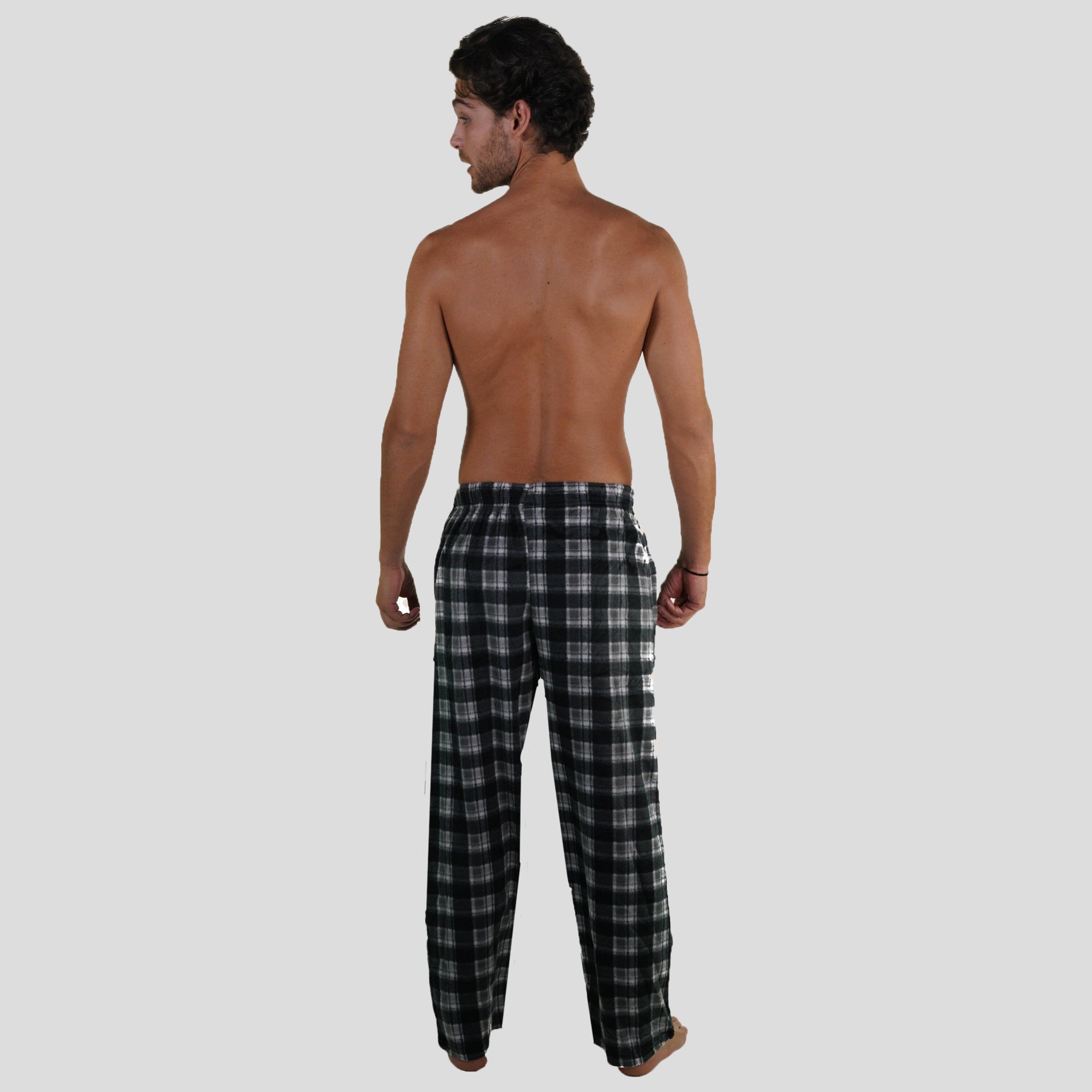 Members Only Men's Fleece Sleep Pant with Two Side Pockets - Multi Colored  Loungewear, Relaxed Fit Pajama Pants for Men, Red Plaid L