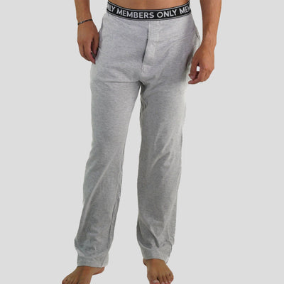 Men's Jersey Sleep Pant Logo Elastic - Grey Men's Sleep Pant Members Only 