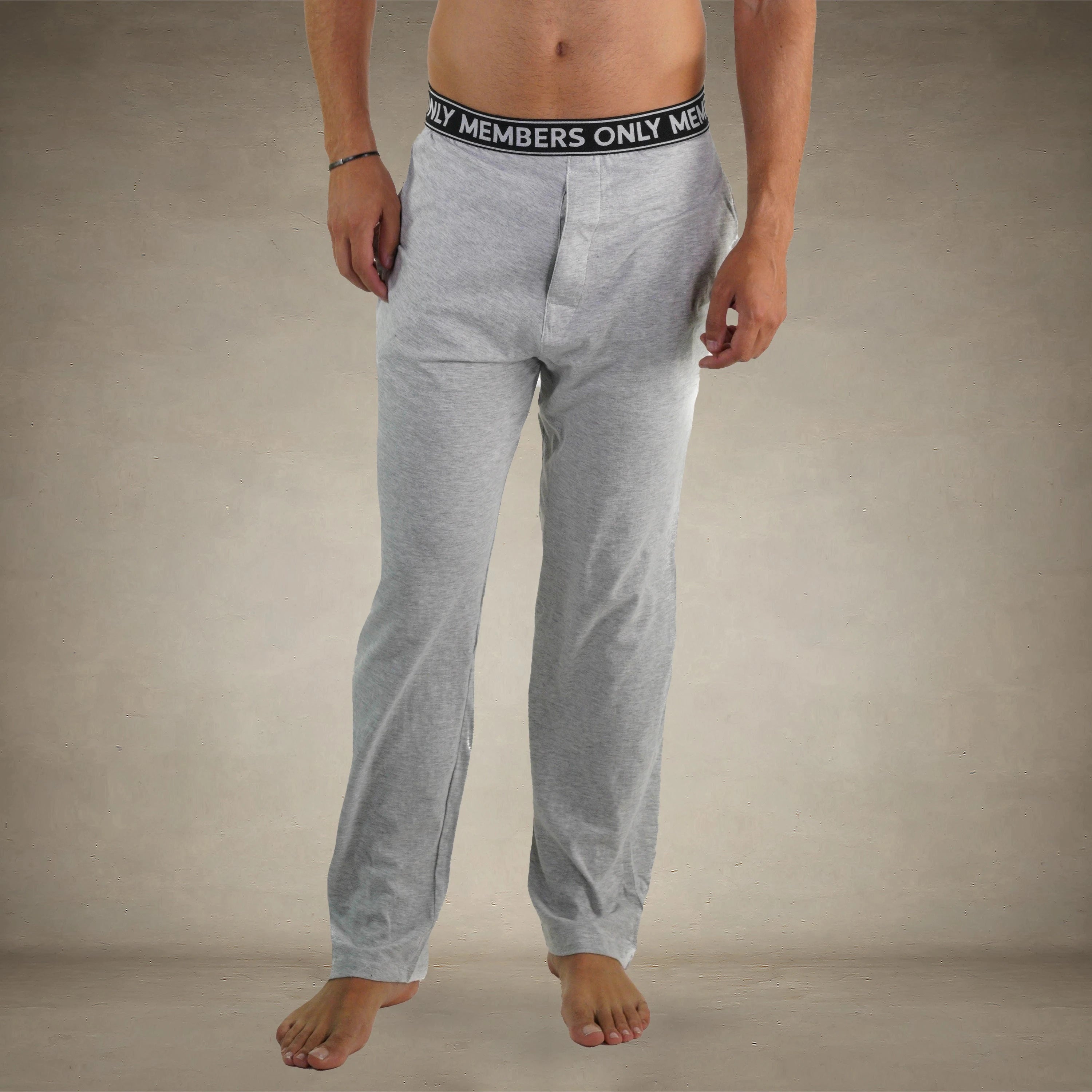 Men's Jersey Sleep Pant Logo Elastic - Grey - FINAL SALE Men's Sleep Pant Members Only® Grey SMALL 