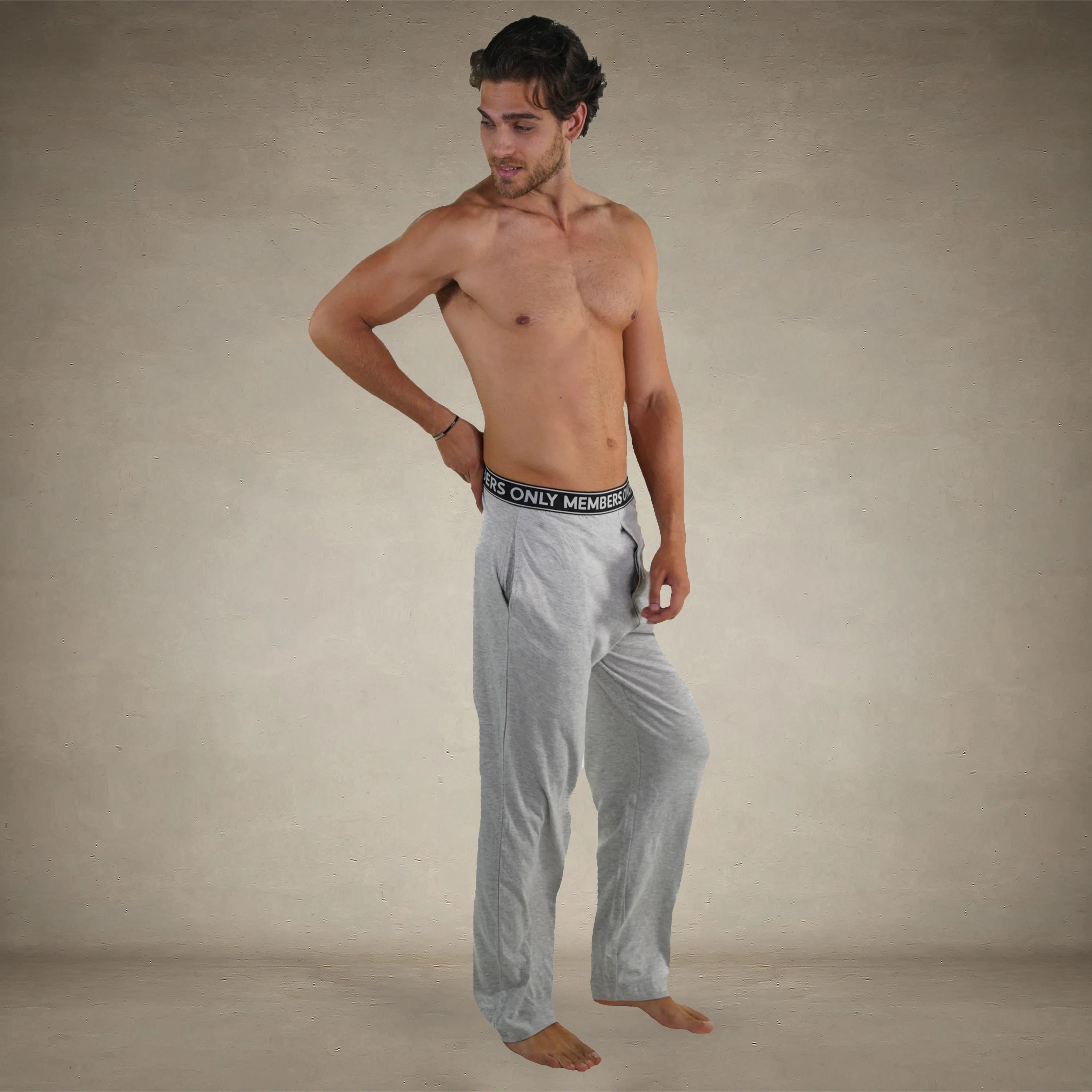 Men's Jersey Sleep Pant Logo Elastic - Grey - FINAL SALE Men's Sleep Pant Members Only® 