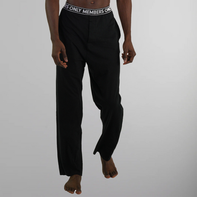 Men's Jersey Sleep Pant Logo Elastic - Black - FINAL SALE Men's Sleep Pant Members Only Black SMALL 