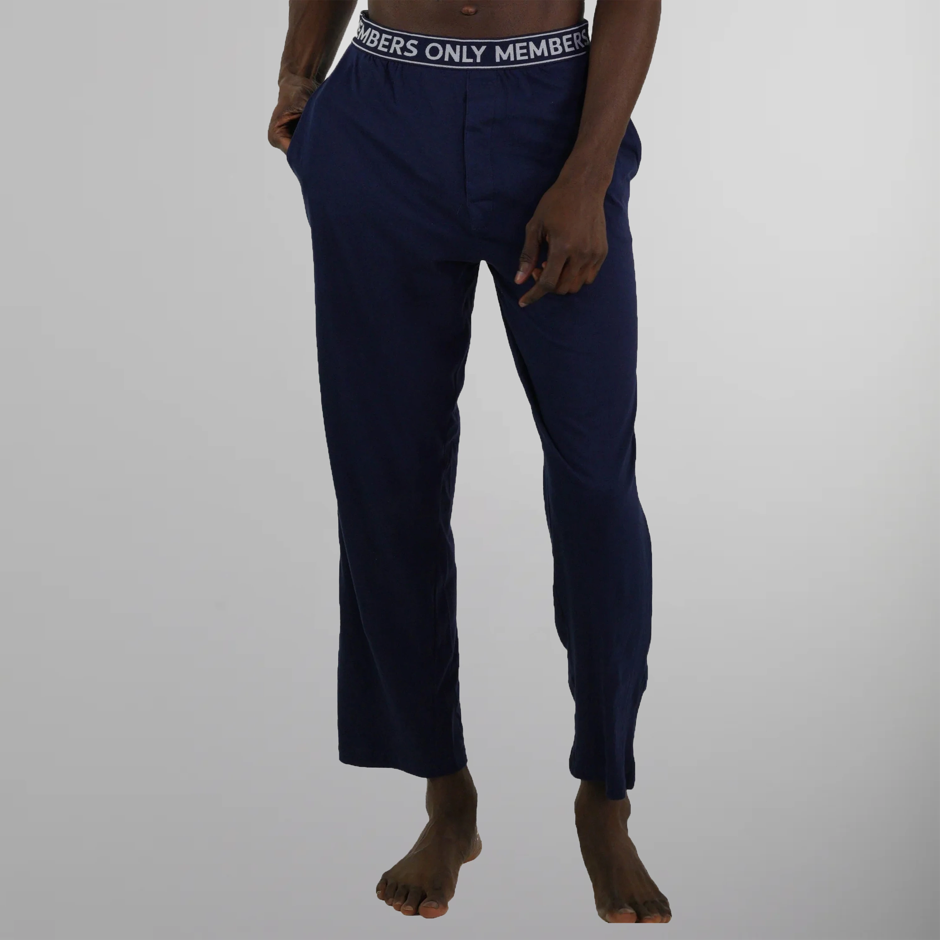 Men's Jersey Sleep Pant Logo Elastic - Navy - FINAL SALE Men's Sleep Pant Members Only Navy SMALL 