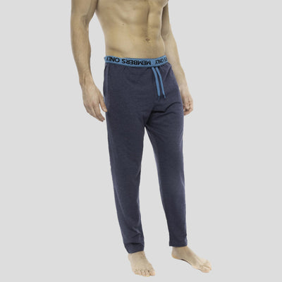 Members Only Heather Contrast Elastic Sleep Pants - Blue Turq Men's Sleep Pant Members Only 