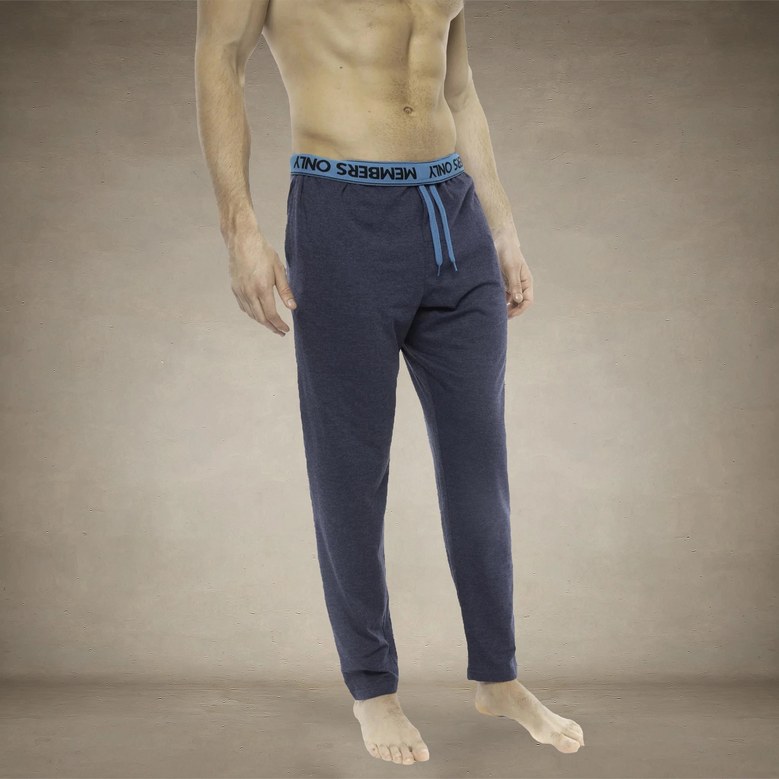 Men's Heather Contrast Elastic Sleep Pants - Blue Turq - FINAL SALE Men's Sleep Pant Members Only® 