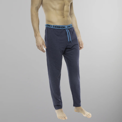 Men's Heather Contrast Elastic Sleep Pants - Blue Turq - FINAL SALE Men's Sleep Pant Members Only 