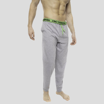 Members Only Heather Contrast Elastic Sleep Pants - Grey Green Men's Sleep Pant Members Only 