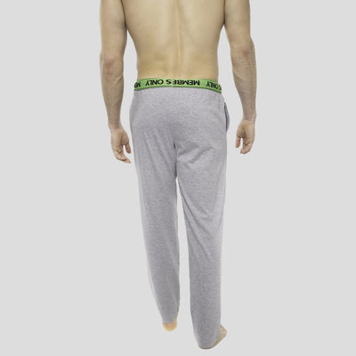 Members Only Heather Contrast Elastic Sleep Pants - Grey Green Men's Sleep Pant Members Only 