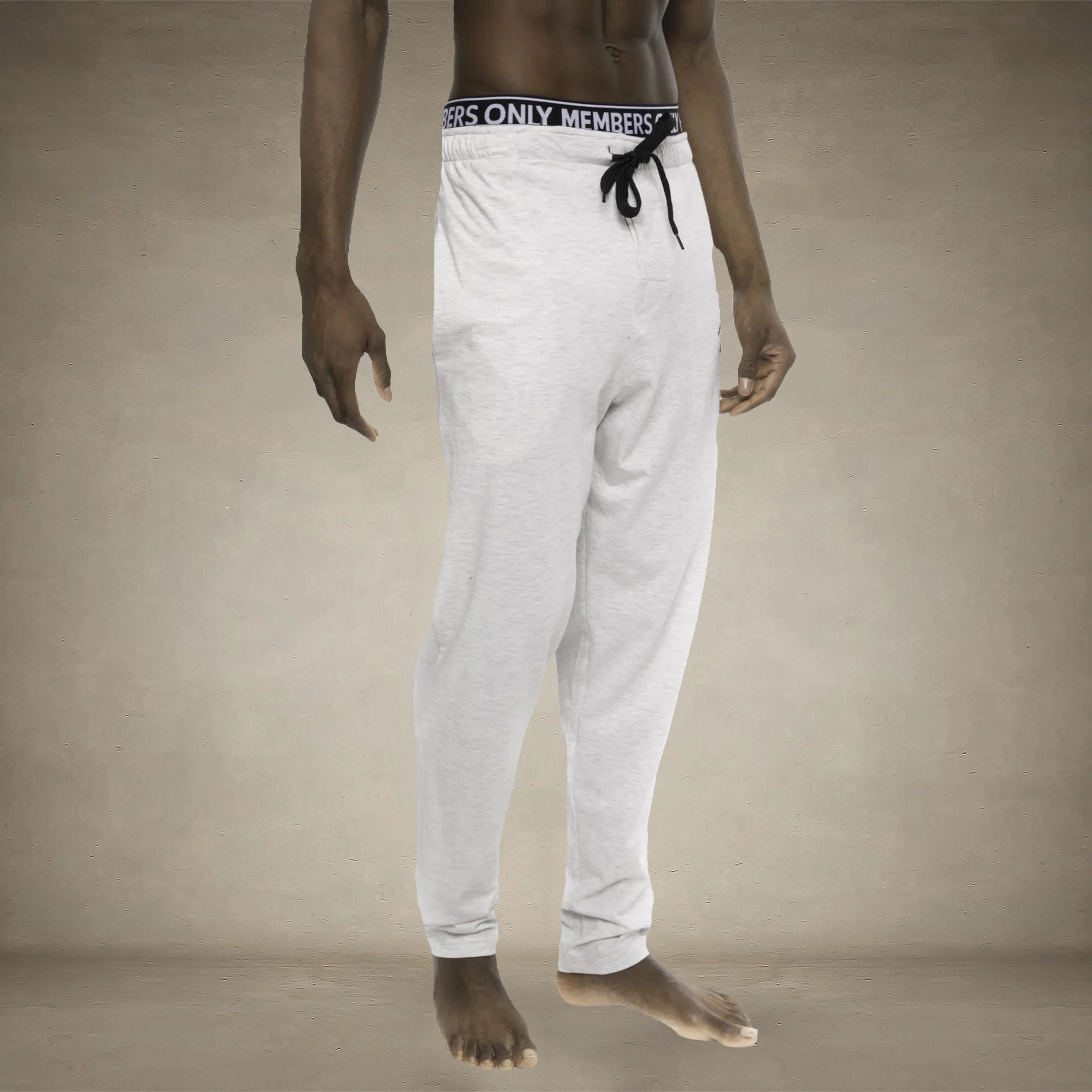 Men's Heather Contrast Elastic Sleep Pants - Grey Black - FINAL SALE Men's Sleep Pant Members Only 