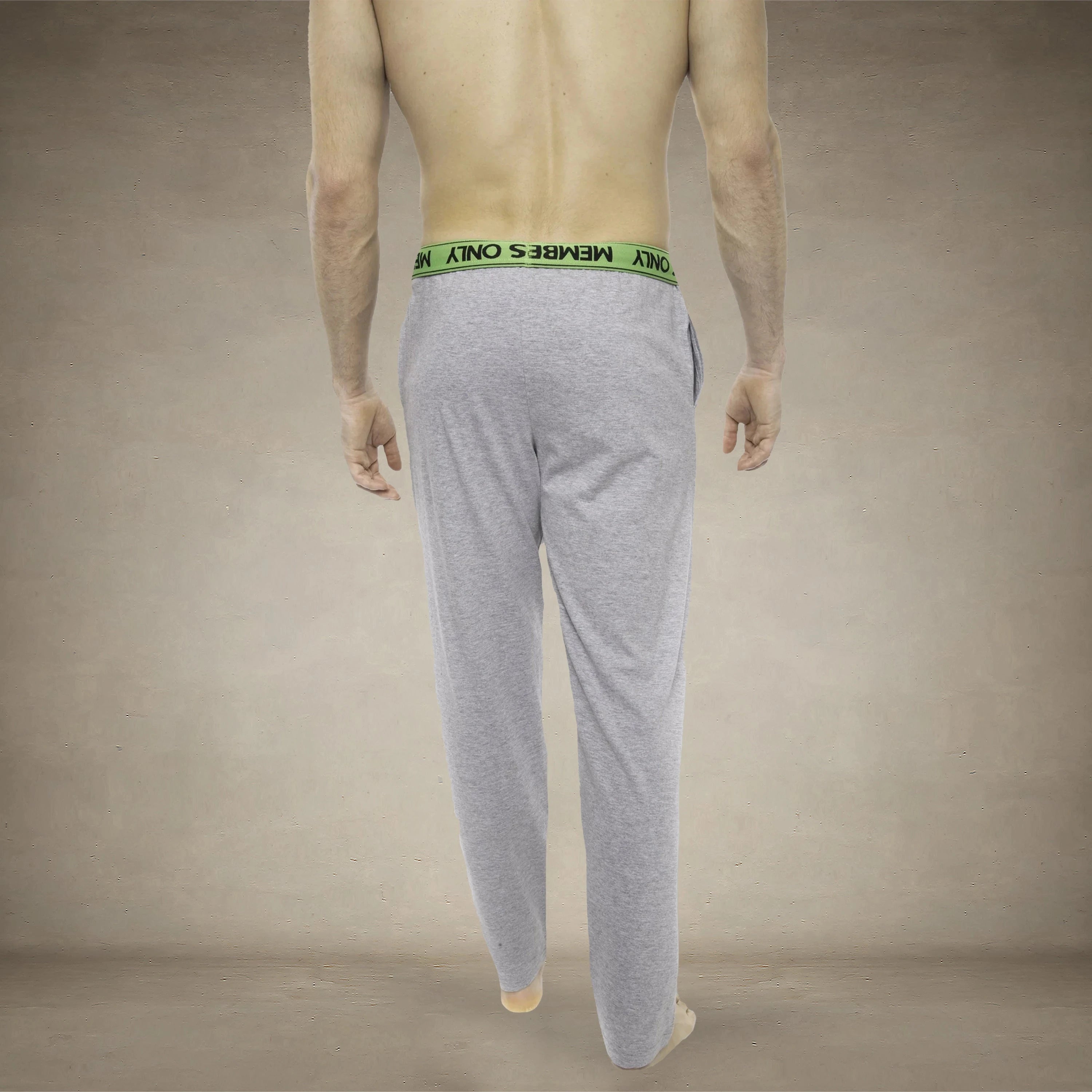 Men's Heather Contrast Elastic Sleep Pants - Grey Green - FINAL SALE Men's Sleep Pant Members Only 