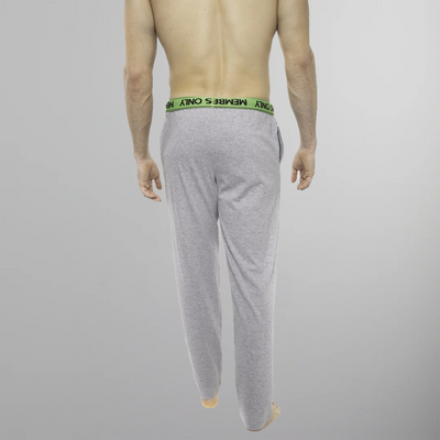 Men's Heather Contrast Elastic Sleep Pants - Grey Green - FINAL SALE Men's Sleep Pant Members Only 