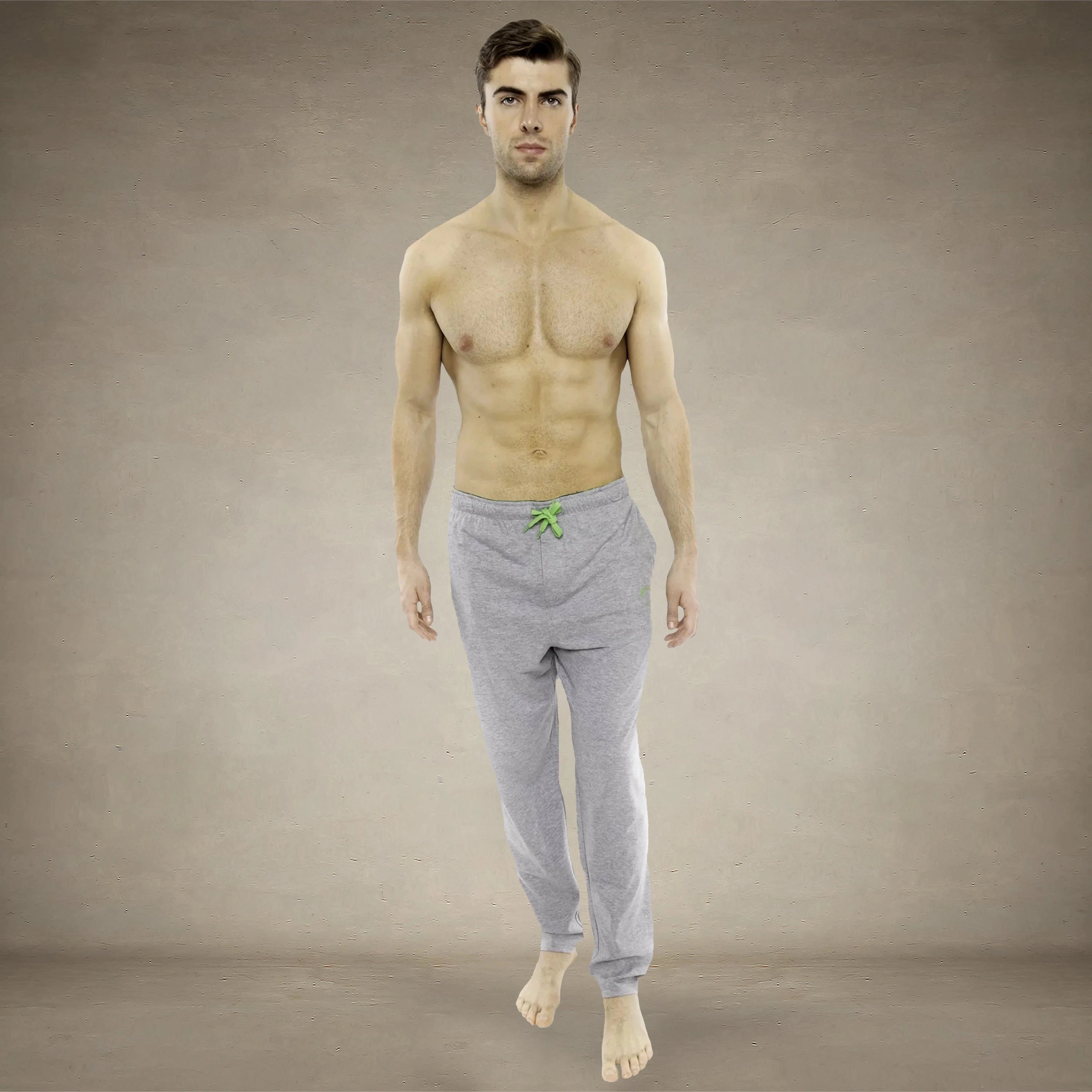 Men's Heather Contrast Elastic Sleep Pants - Grey Green - FINAL SALE Men's Sleep Pant Members Only 