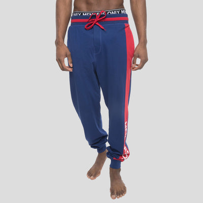 Members Only Logo Leg Jersey Sleep Jogger - Royal Men's Sleep Pant Members Only 