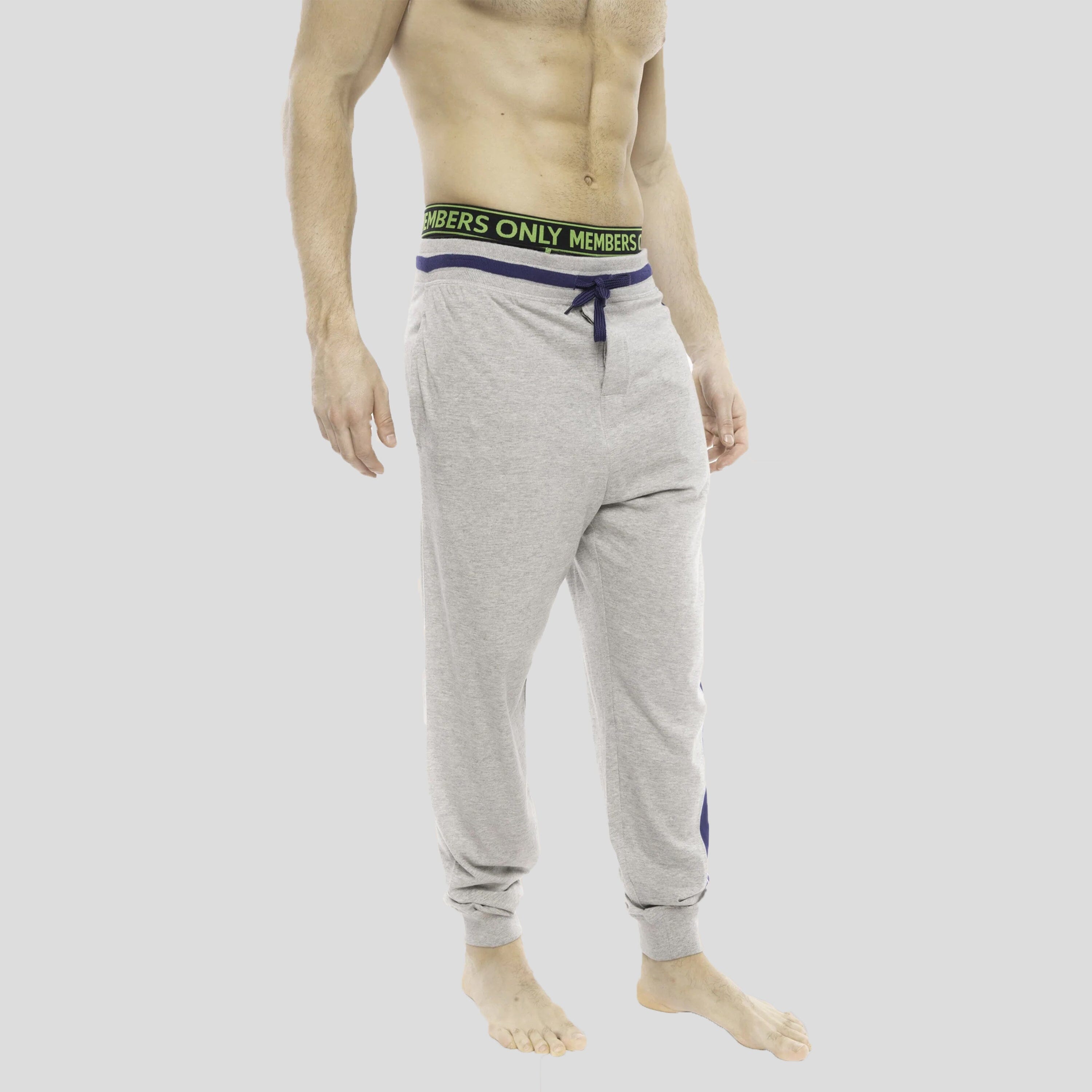 Members Only Logo Leg Jersey Sleep Jogger - Grey Men's Sleep Pant Members Only 