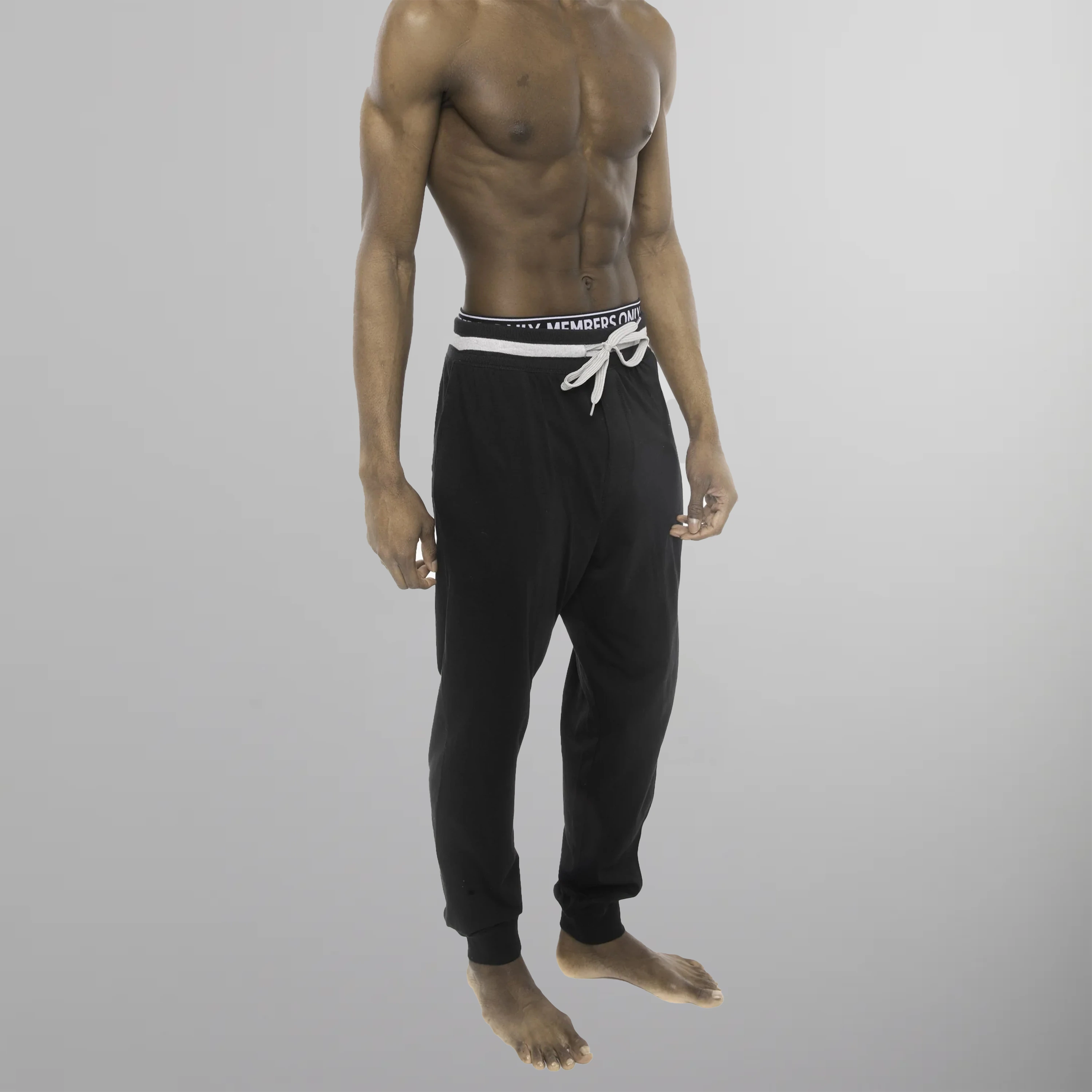 Men's Logo Leg Jersey Sleep Jogger - Black - FINAL SALE Men's Sleep Pant Members Only 