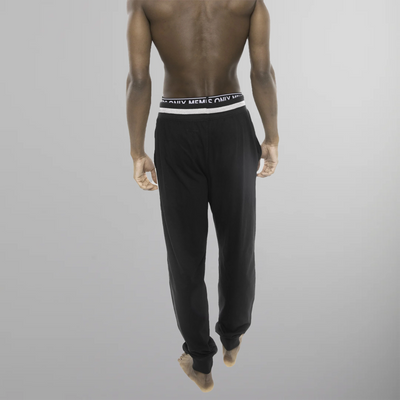 Men's Logo Leg Jersey Sleep Jogger - Black - FINAL SALE Men's Sleep Pant Members Only 