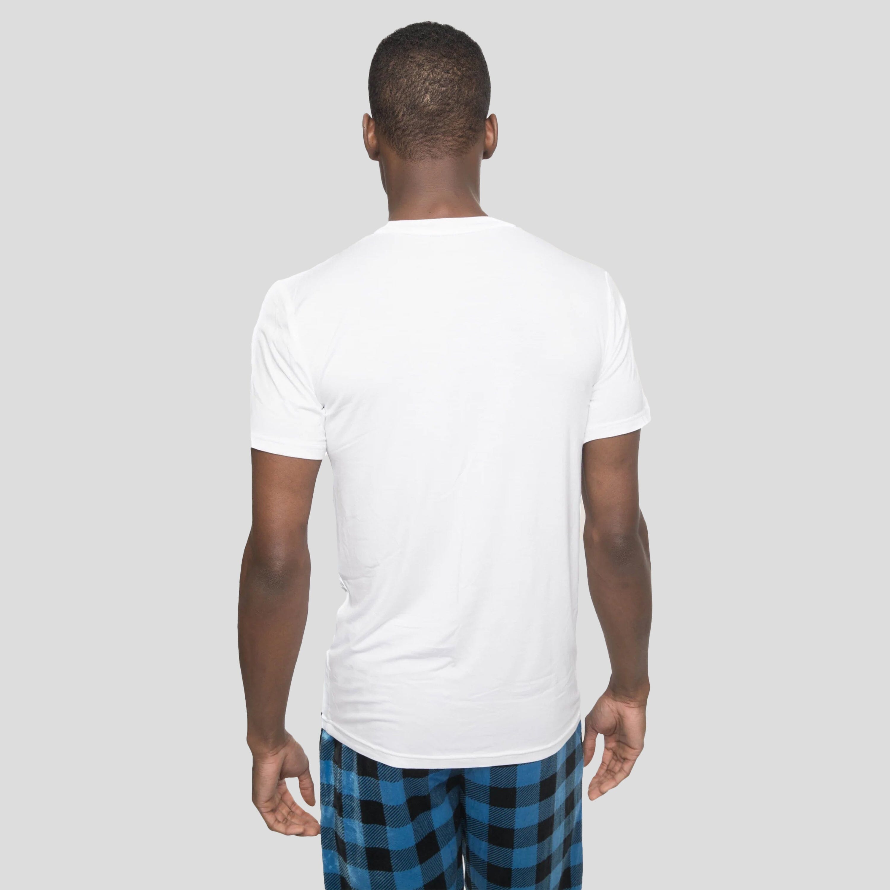 Members Only Short Sleeve Bamboo Rayon Sleep Shirt - WHITE Men's Sleep Shirt Members Only 