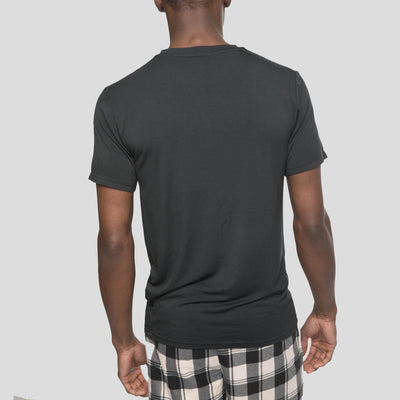 Members Only Short Sleeve Bamboo Rayon Sleep Shirt - BLACK Men's Sleep Shirt Members Only 