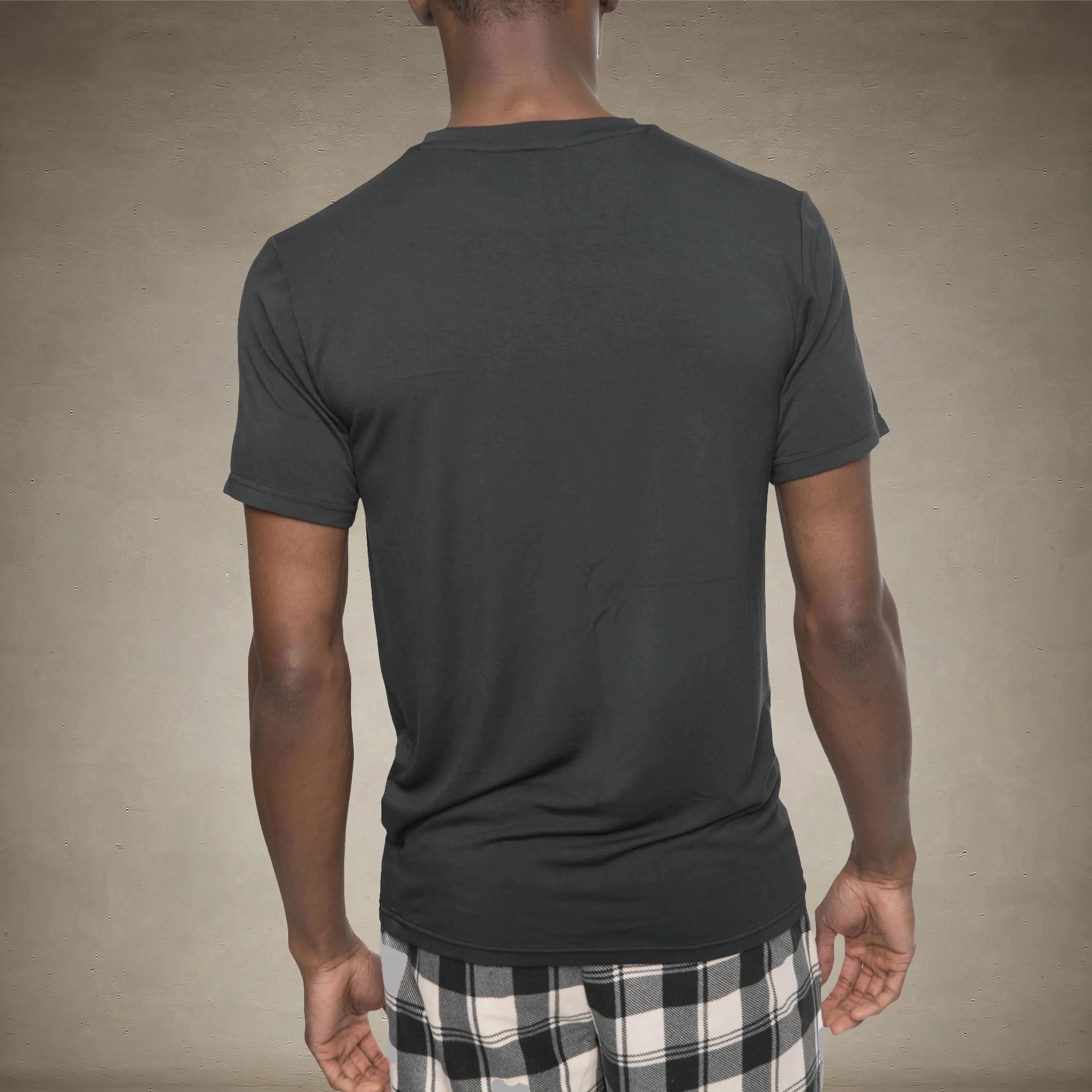 Men's Short Sleeve Bamboo Rayon Sleep Shirt - BLACK - FINAL SALE Men's Sleep Shirt Members Only® 