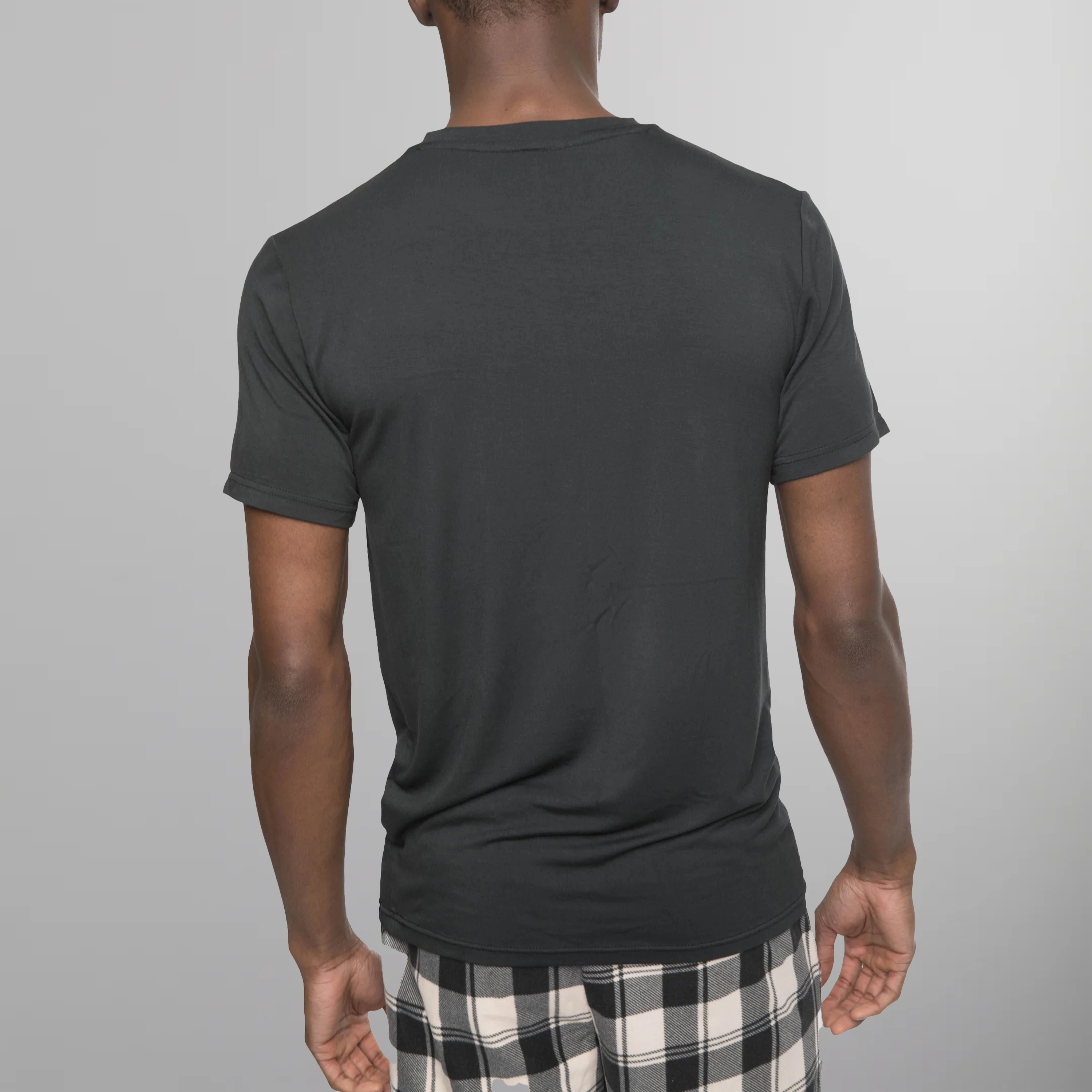 Men's Short Sleeve Bamboo Rayon Sleep Shirt - BLACK - FINAL SALE Men's Sleep Shirt Members Only 