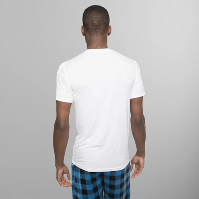 Men's Short Sleeve Bamboo Rayon Sleep Shirt - WHITE - FINAL SALE Men's Sleep Shirt Members Only 