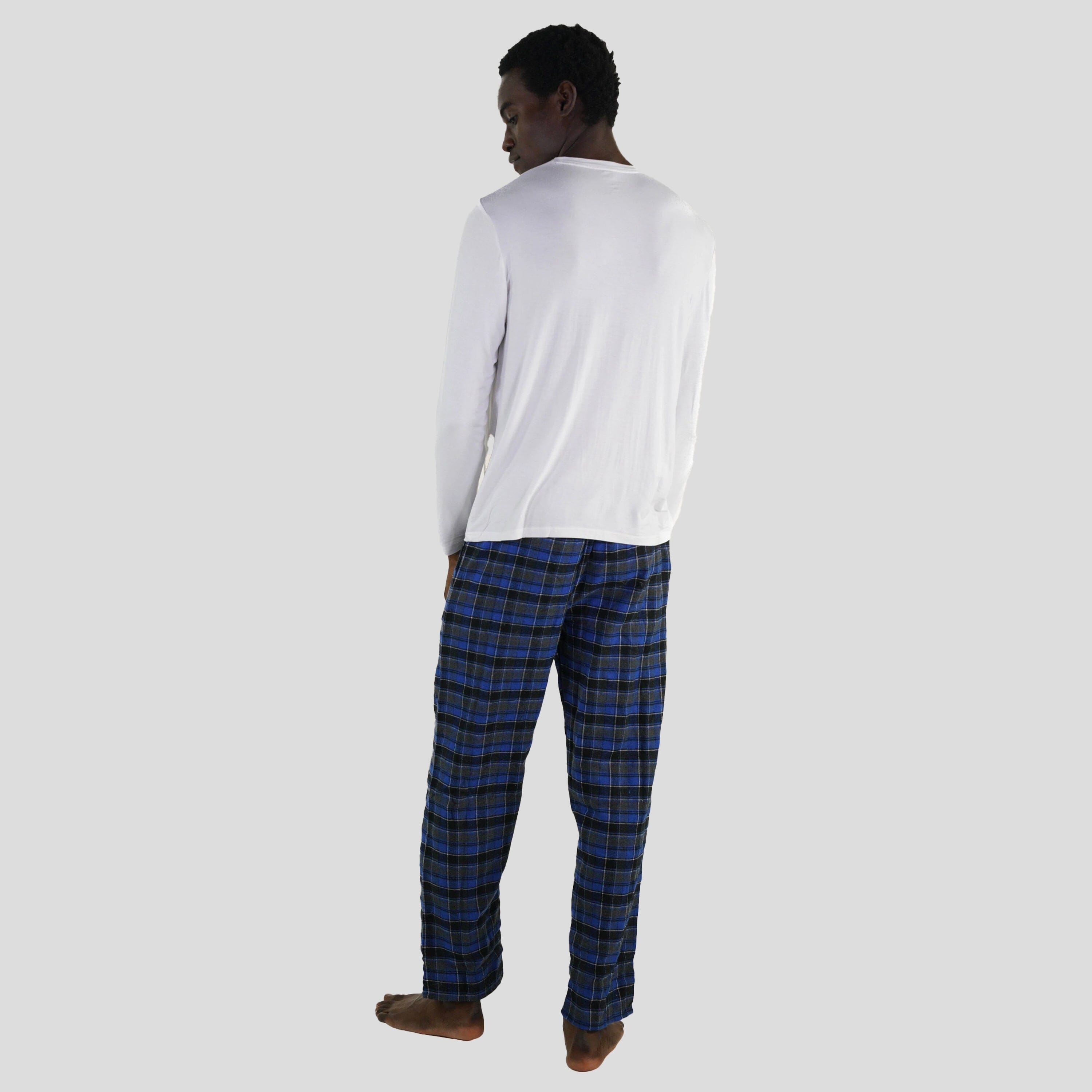 Men's Bamboo Rayon Long Sleeve Knit Sleep Shirt - White Men's Sleep Shirt Members Only 