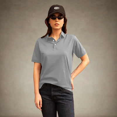 Women's Oversized Polo Shirt Members Only® Grey Small 