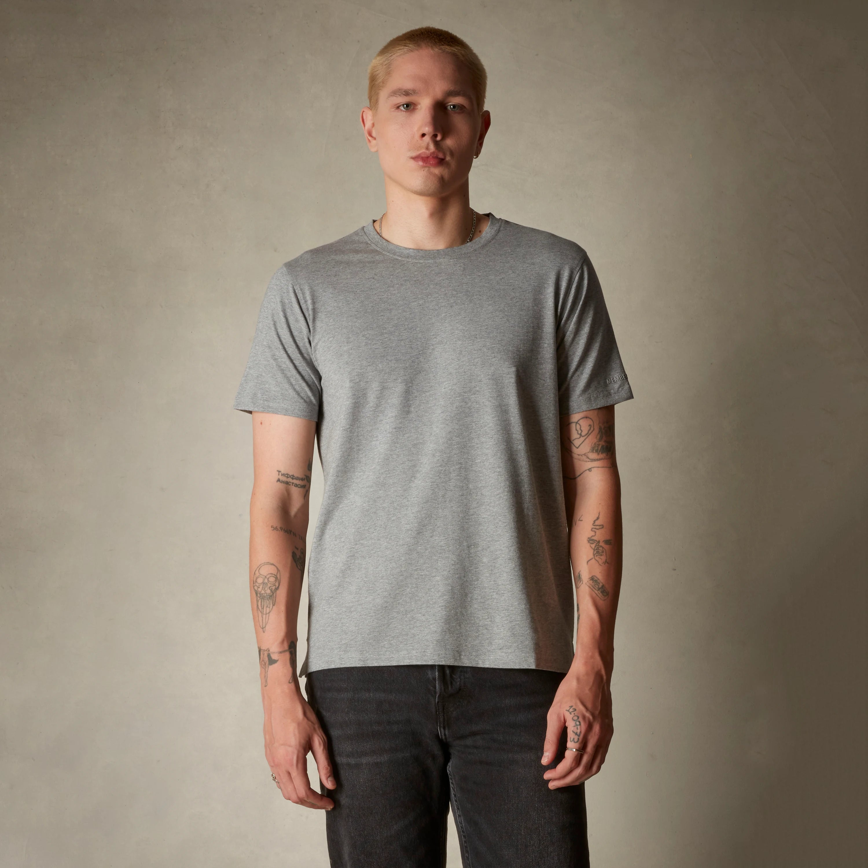 Men’s Crew Neck T-Shirt Members Only Grey Small 