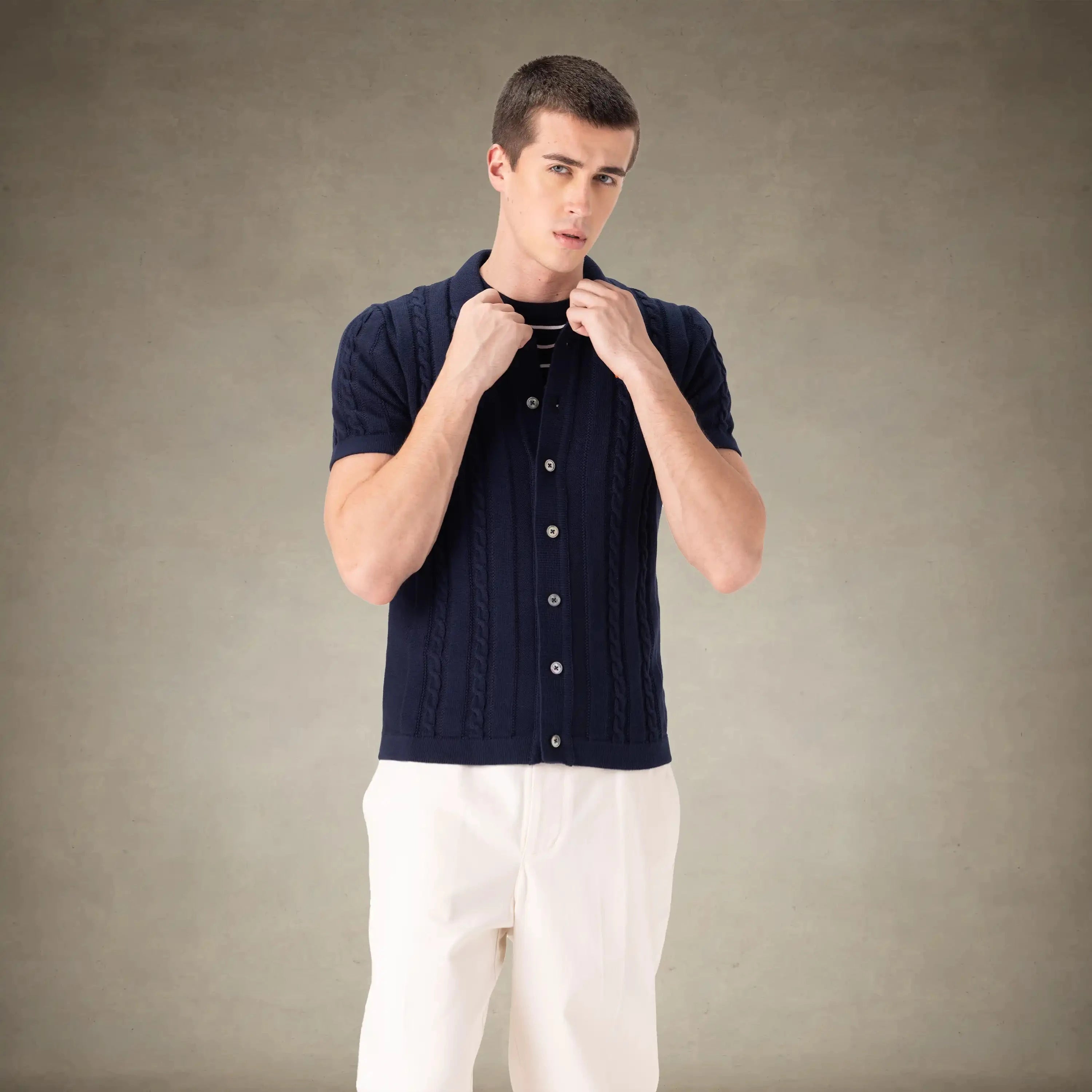 Men's JC Polo Cable Sweater Men's Iconic Jacket Members Only® 