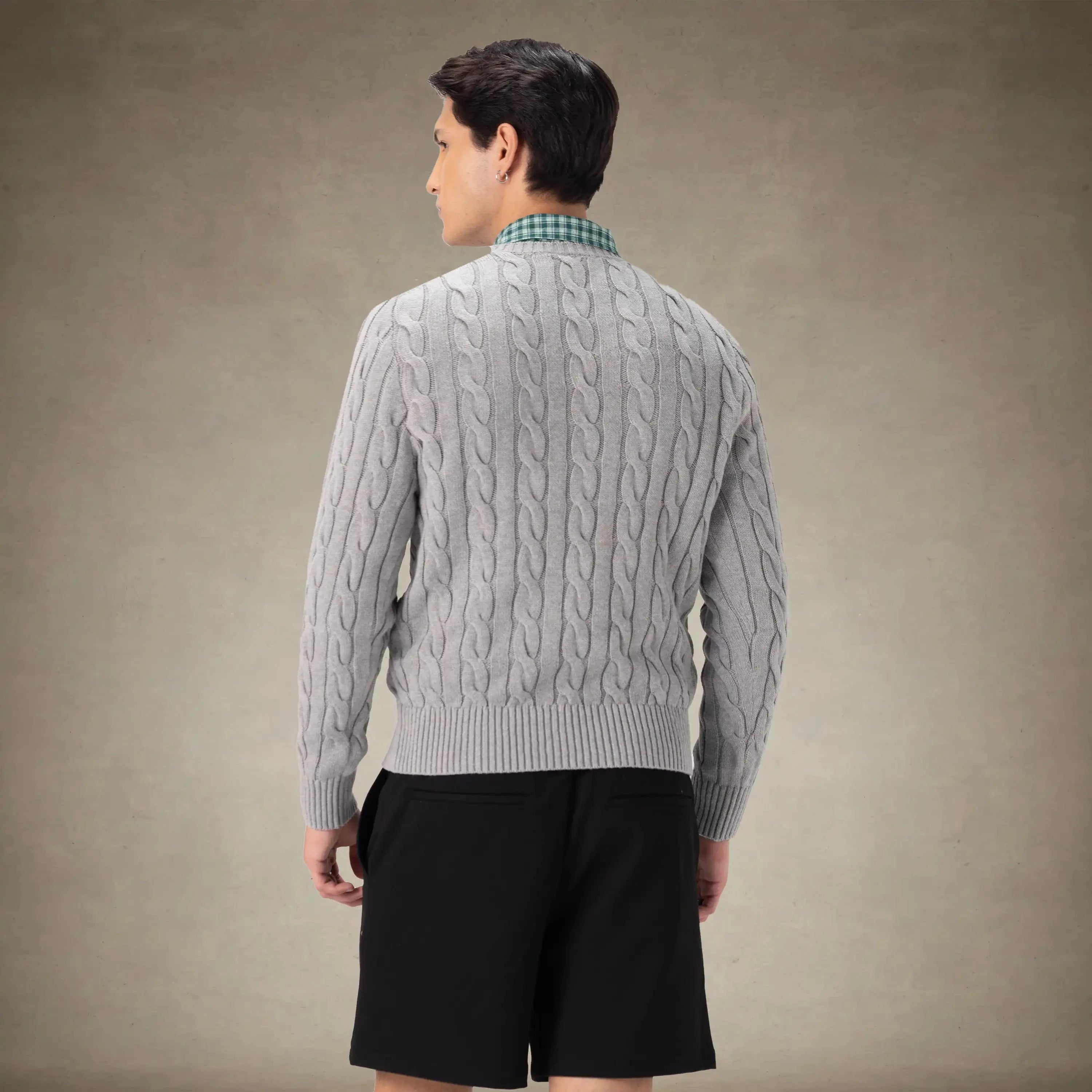 Men's Crew Neck Cable Sweater Members Only® 