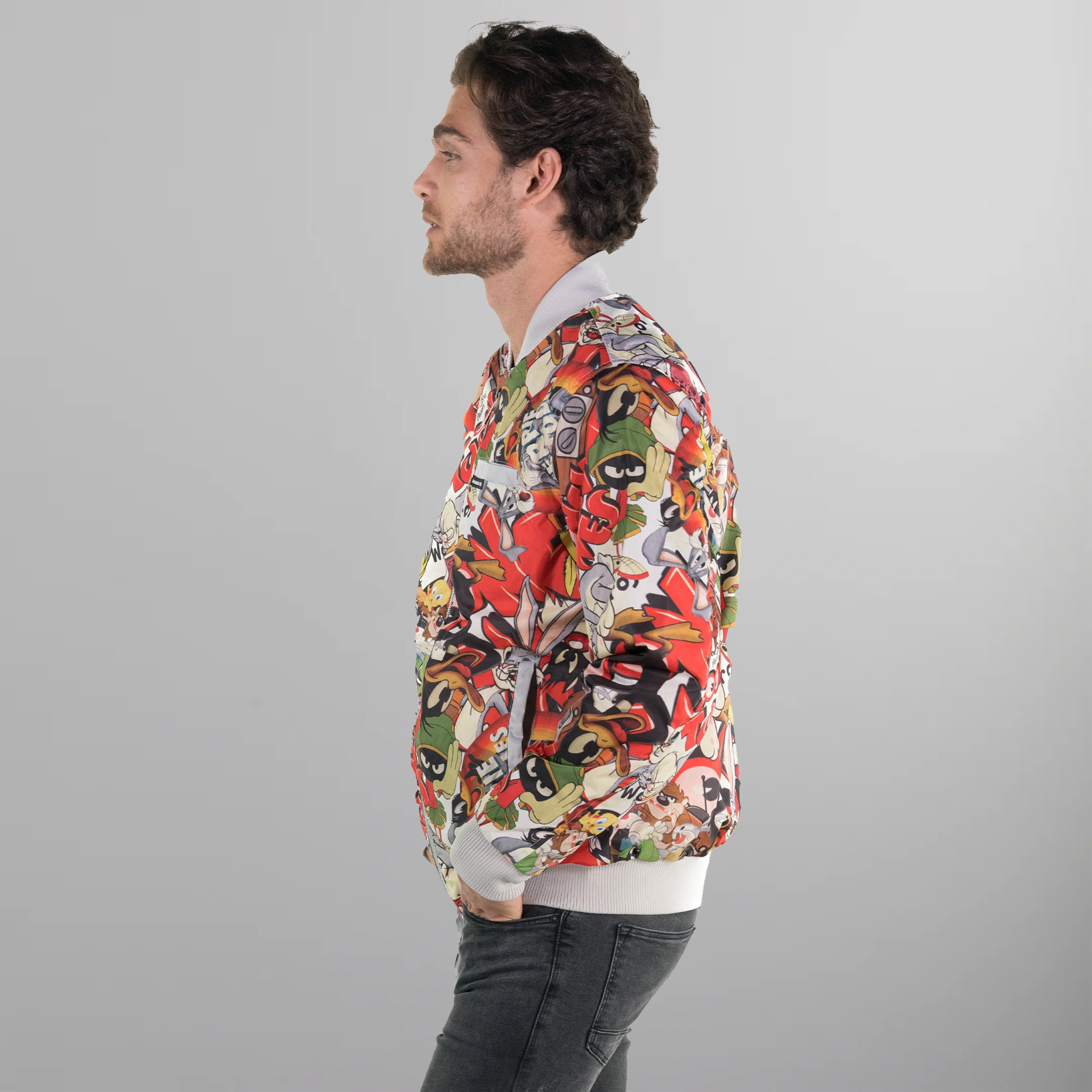 Men's Looney Tunes Vintage Mash Print Jacket - FINAL SALE Men's Jackets Members Only 