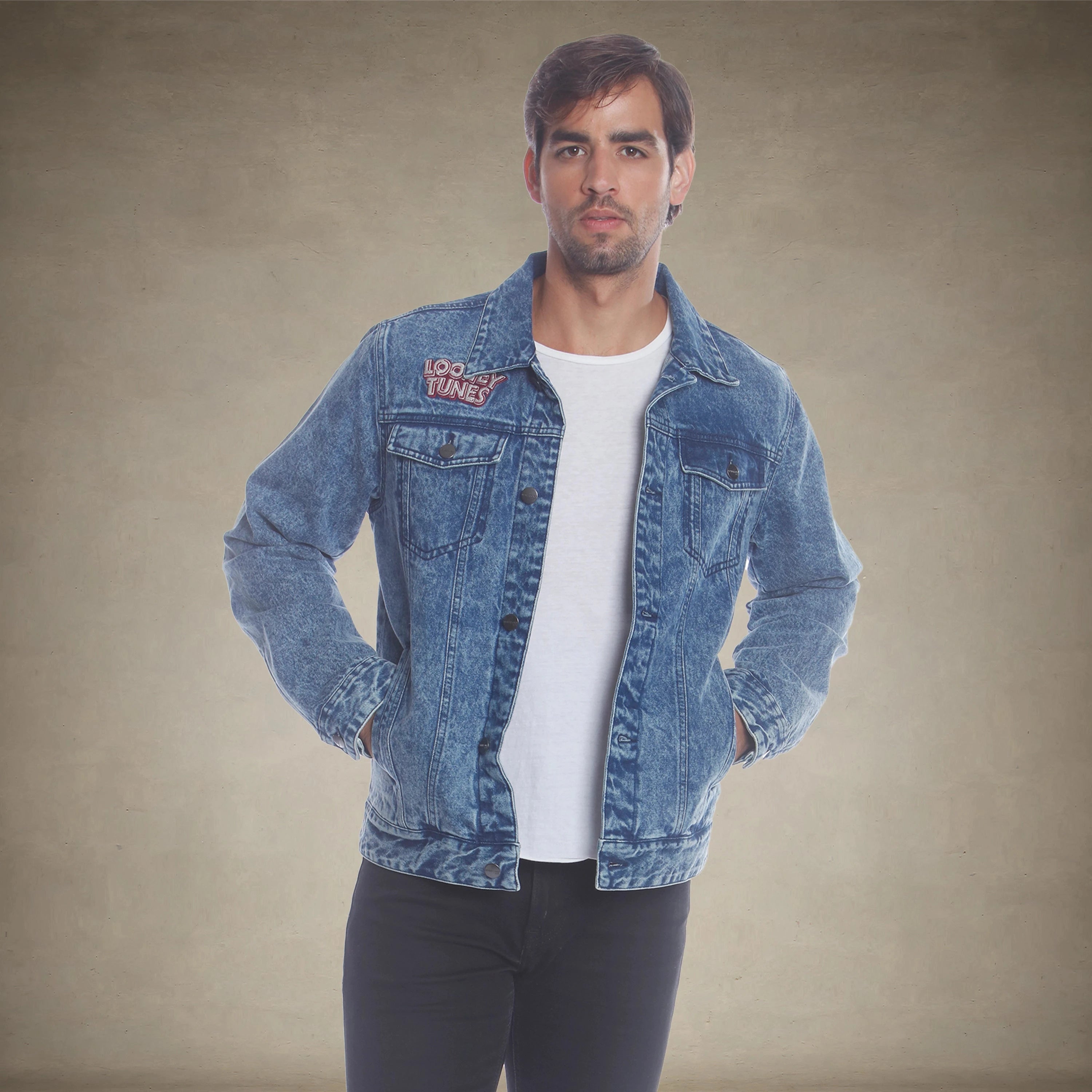 Men's Denim Looney Tunes Bugs Placement Jacket - FINAL SALE Men's Jacket Members Only® Indigo Small 