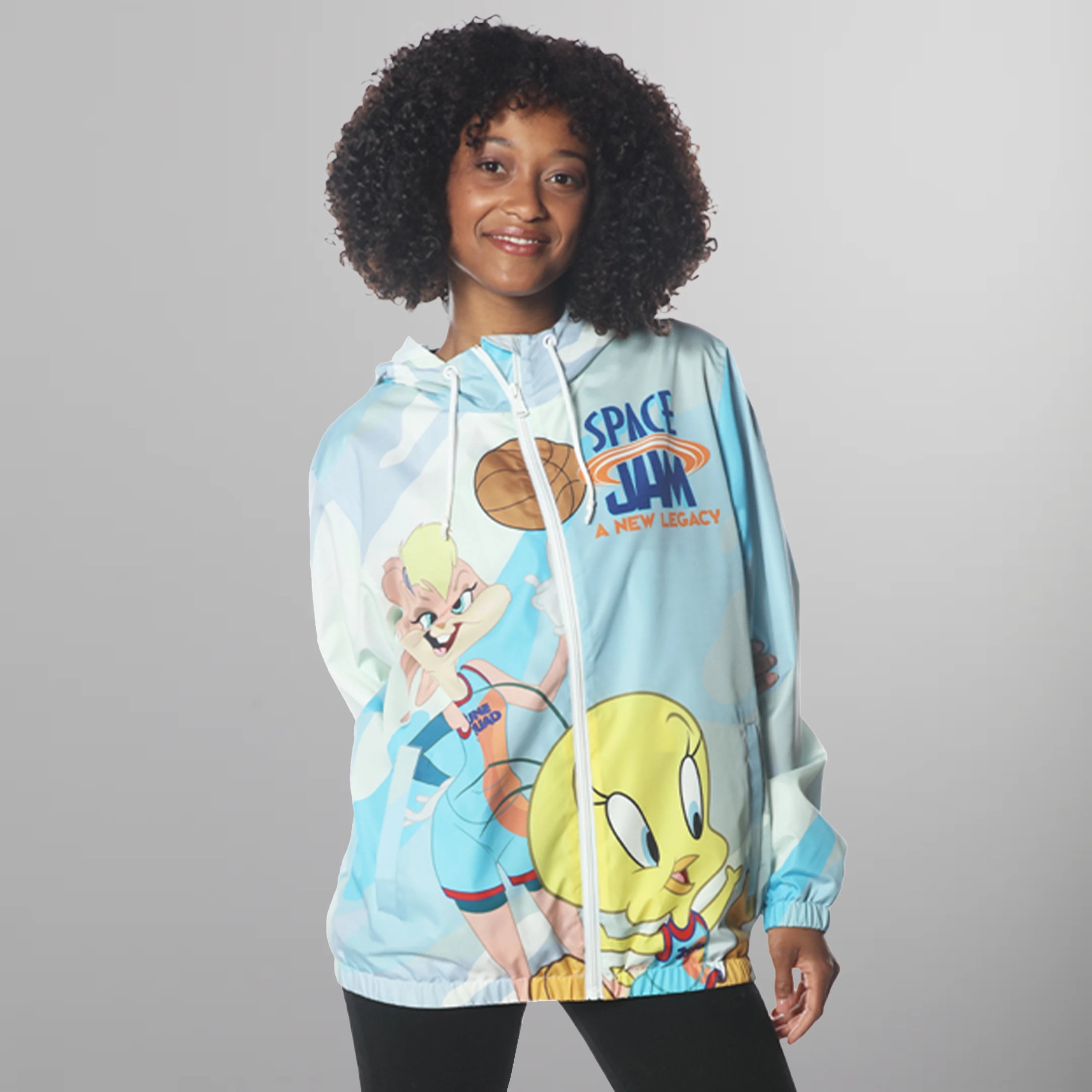 Women's Space Jam Windbreaker Jacket - FINAL SALE Womens Jacket Members Only Blue Camo Small 