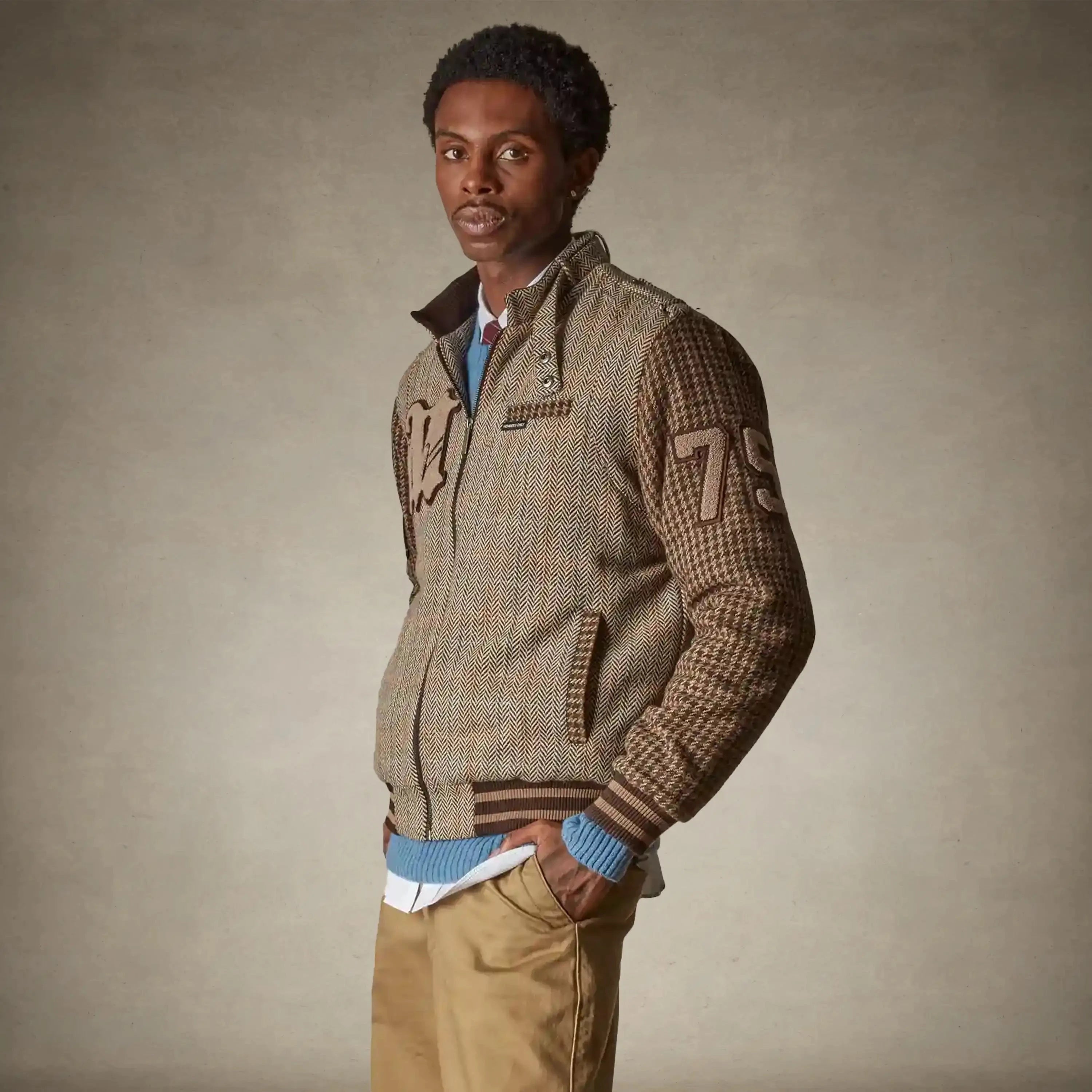 Men's Tweed Varsity Jacket - Members Only