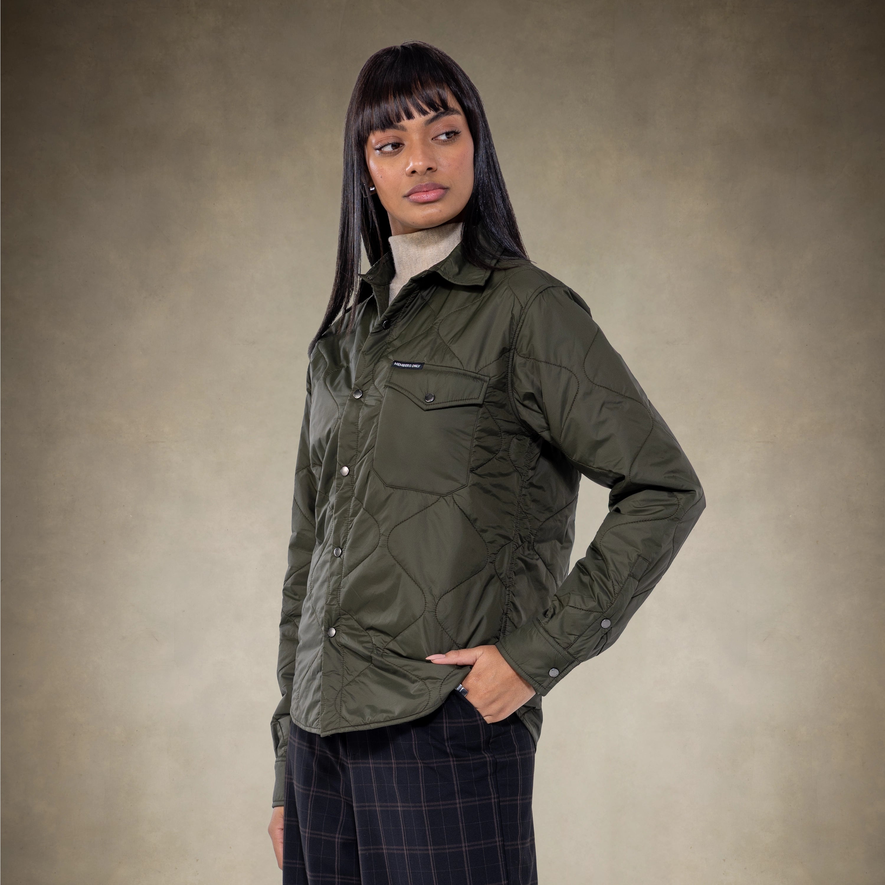 Women's Oversized Quilted Shirt Jacket