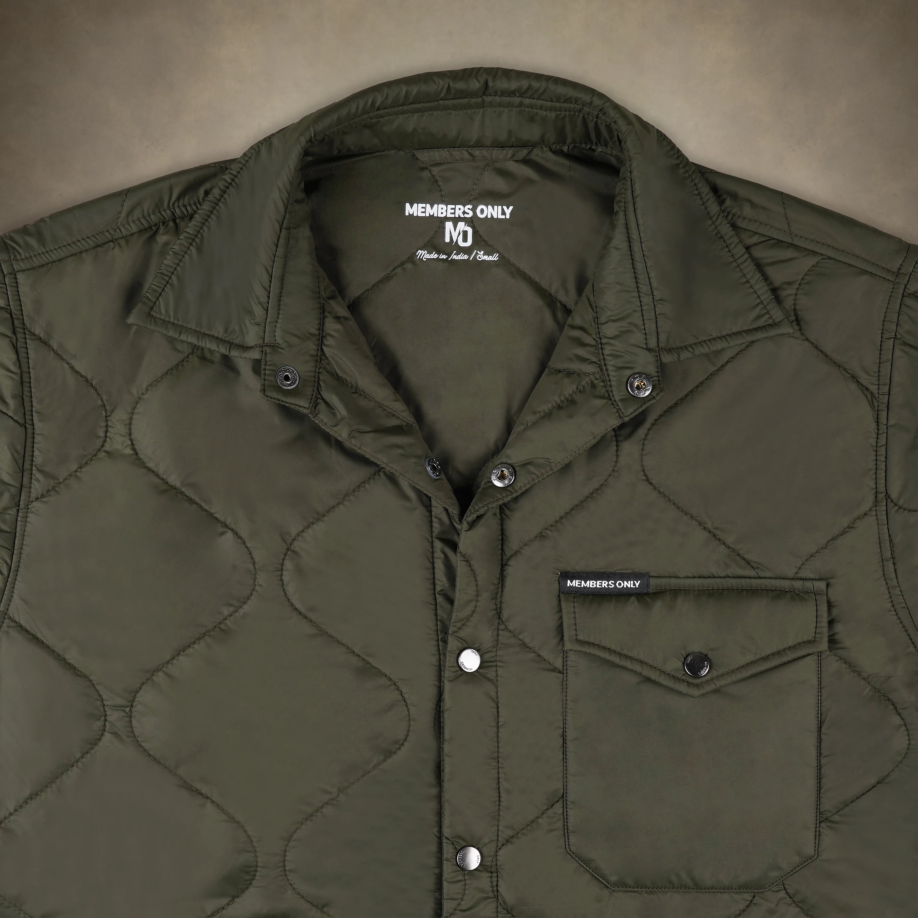 quilted shirt jacket for men olive