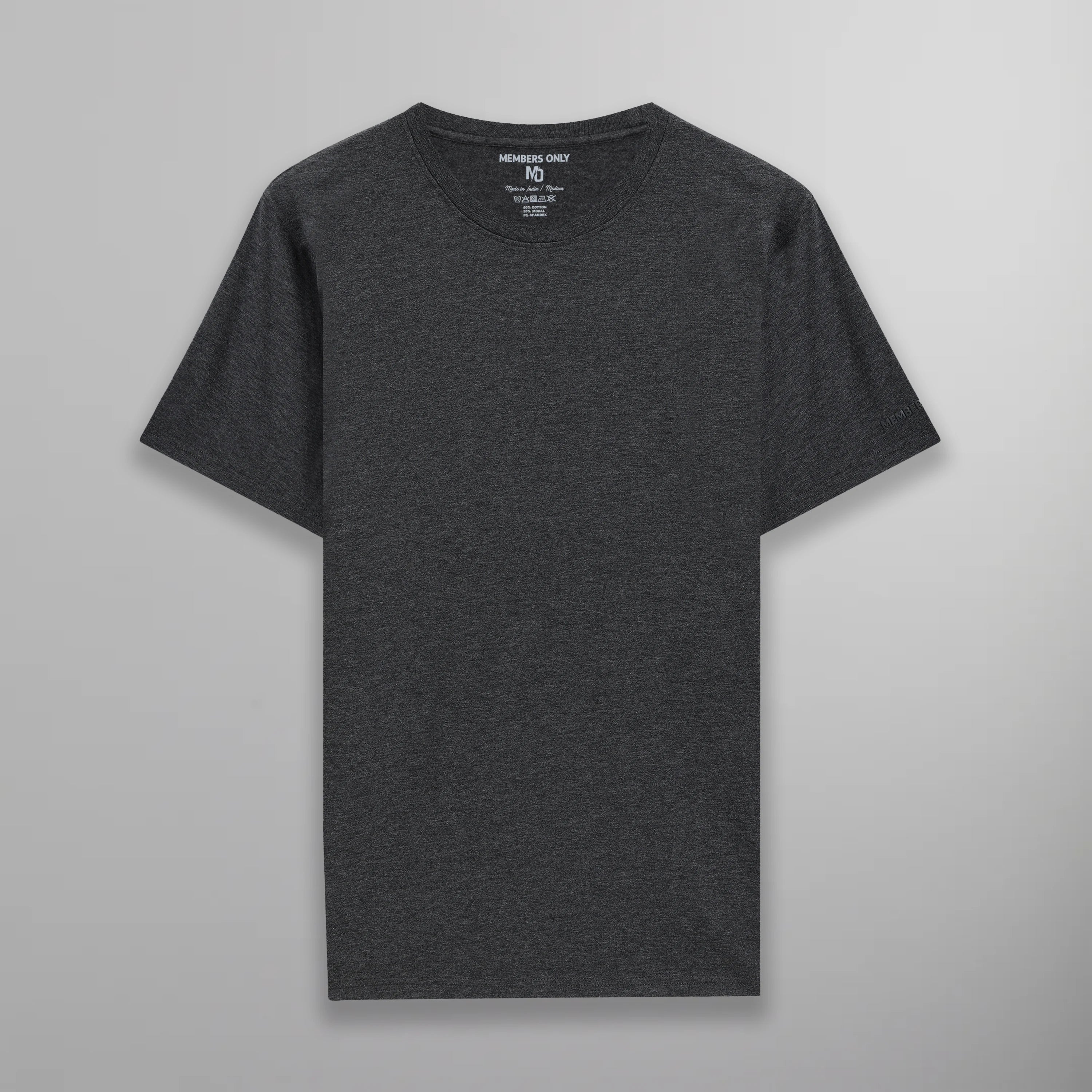 Men's Round Neck T-Shirt Members Only Charcoal Small 