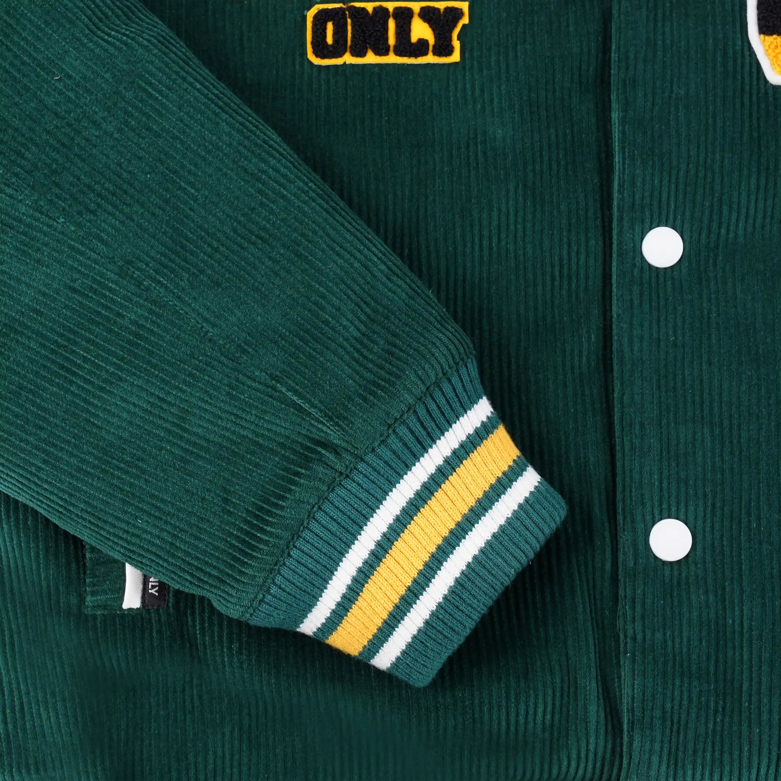 mens varsity bomber jacket green