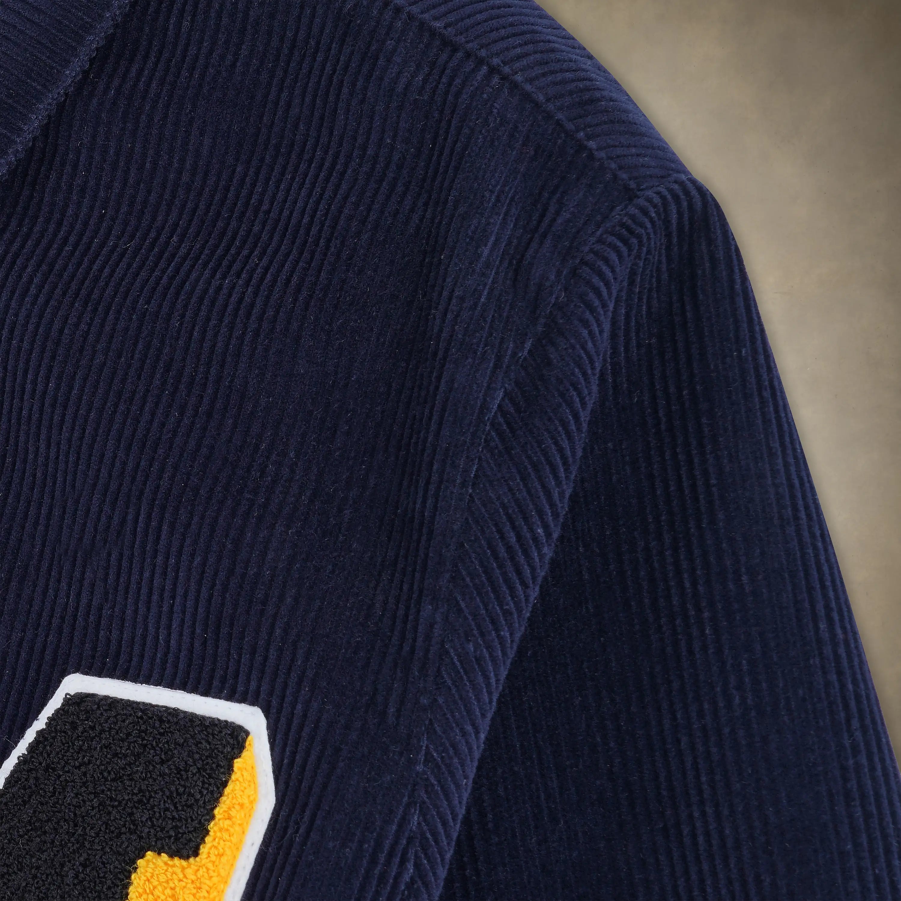 men's corduroy varsity jacket navy