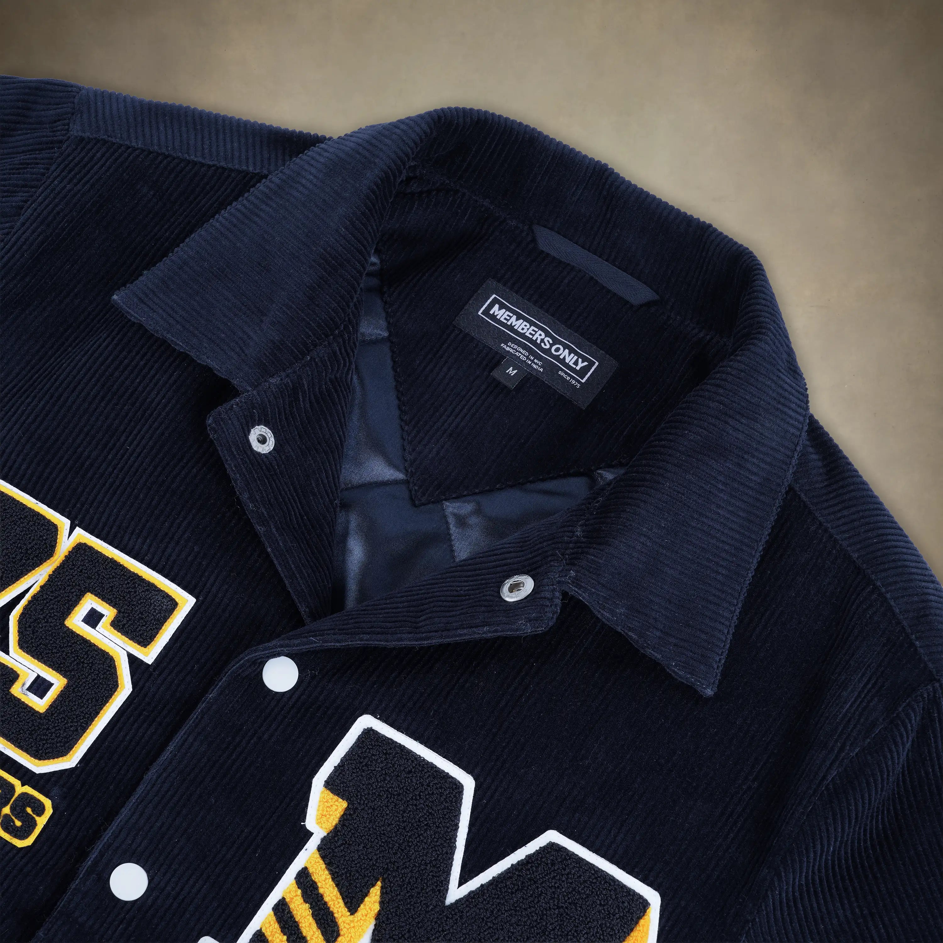 members only mens varsity jacket navy