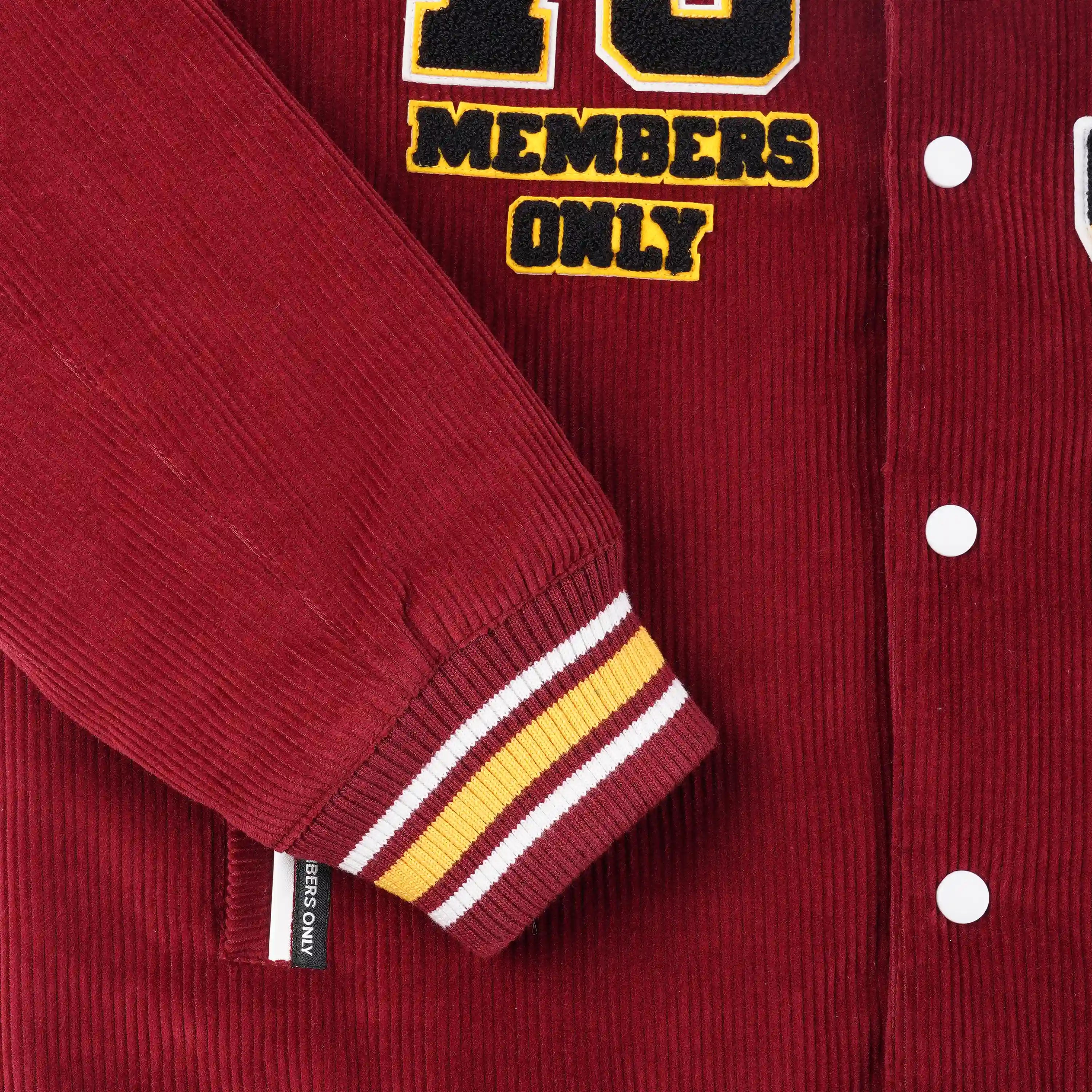 mens varsity bomber jacket red