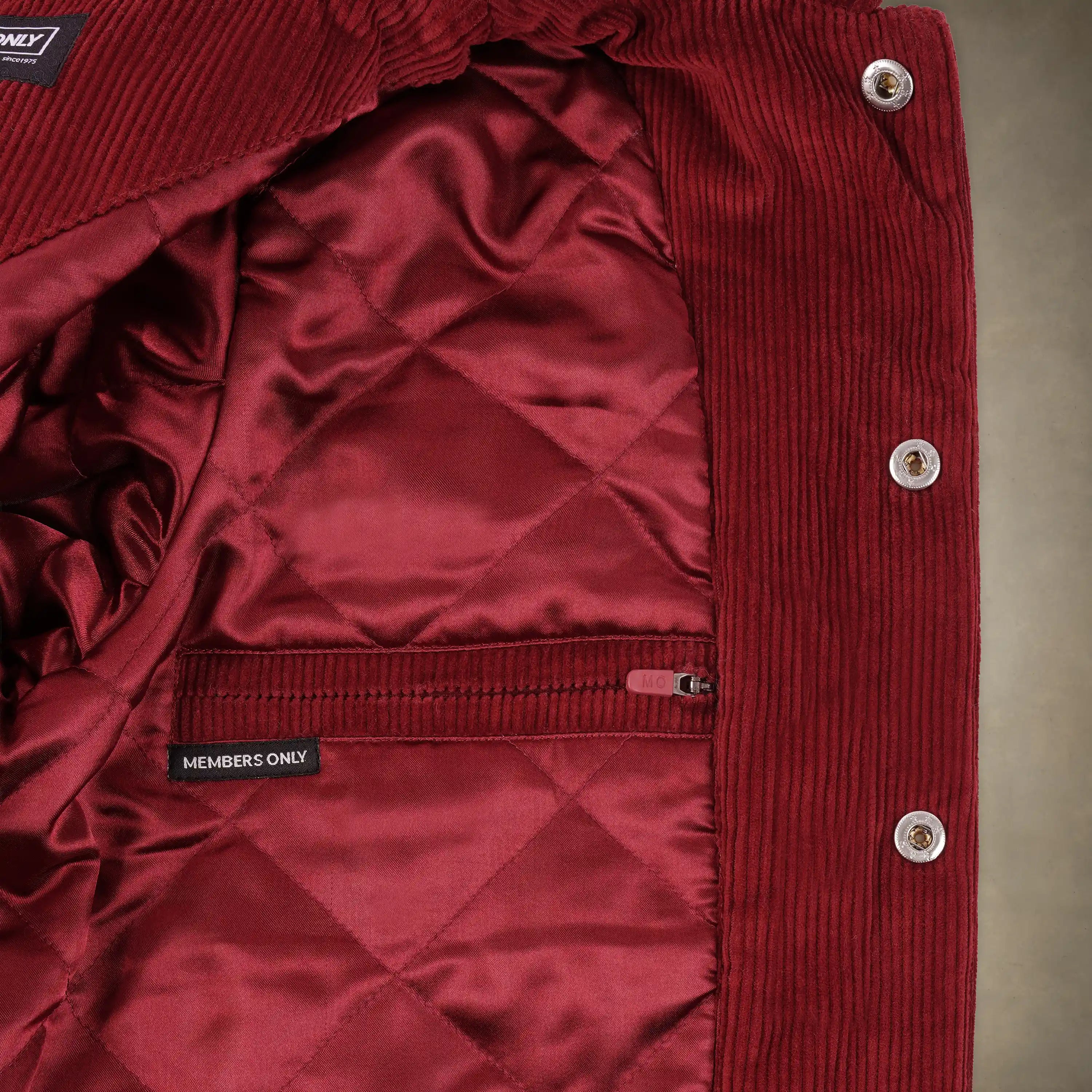 members only men's corduroy varsity jackets red