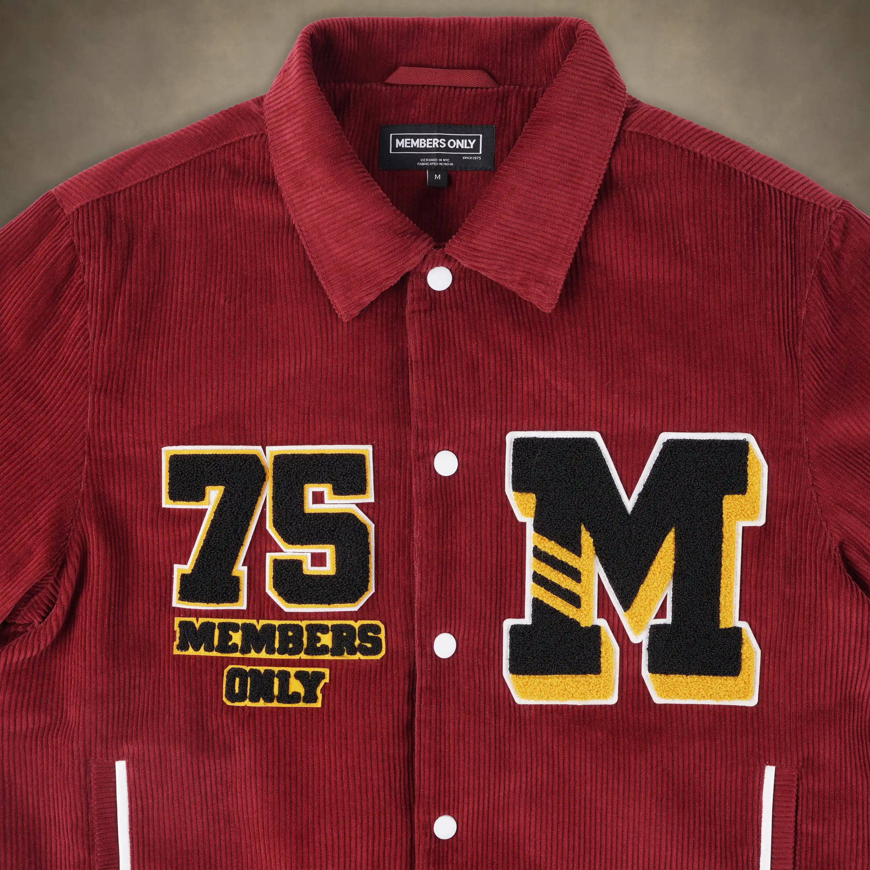 mens varsity style jacket red